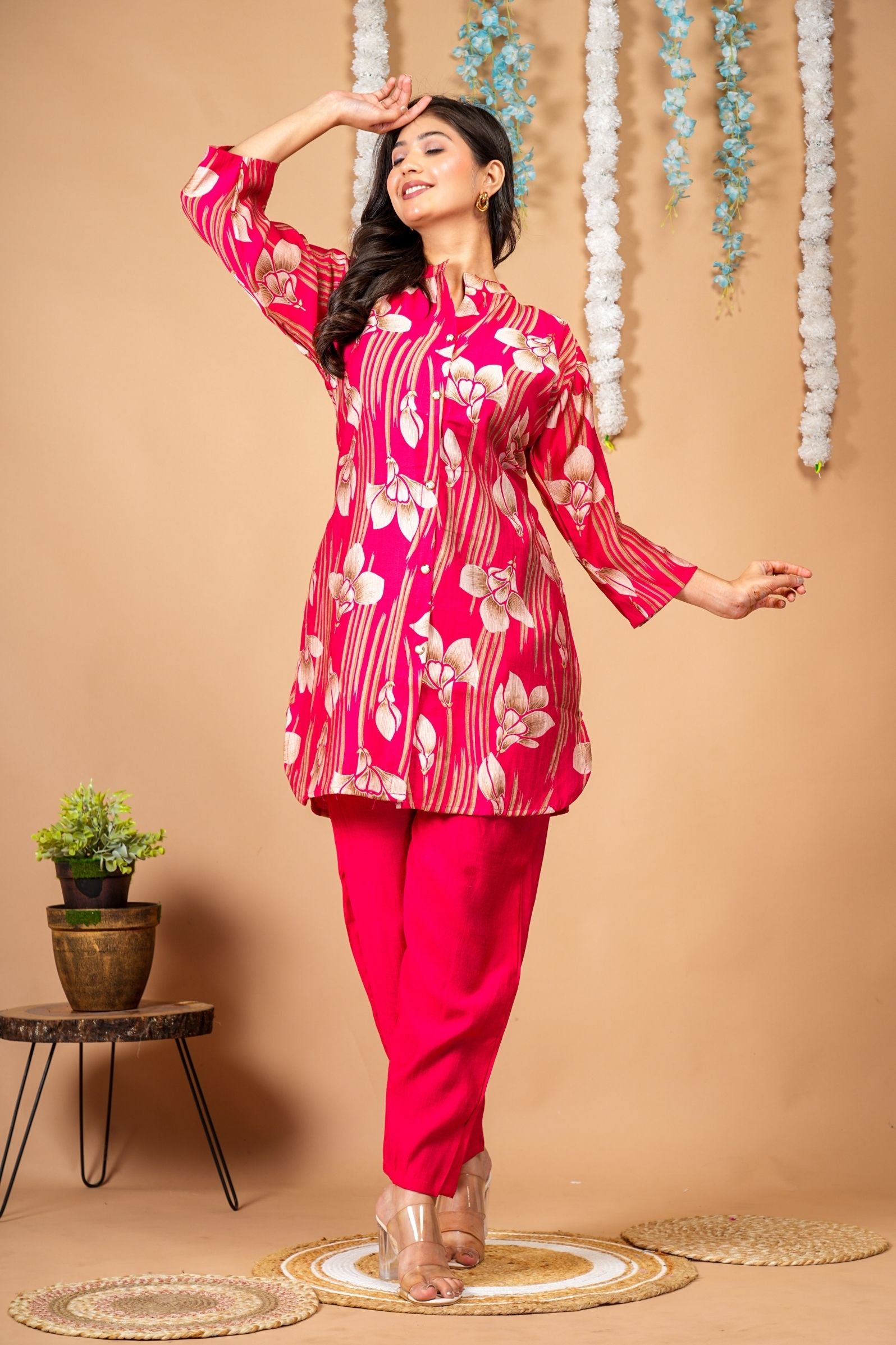 Floral Rouge Red Co-ord Set