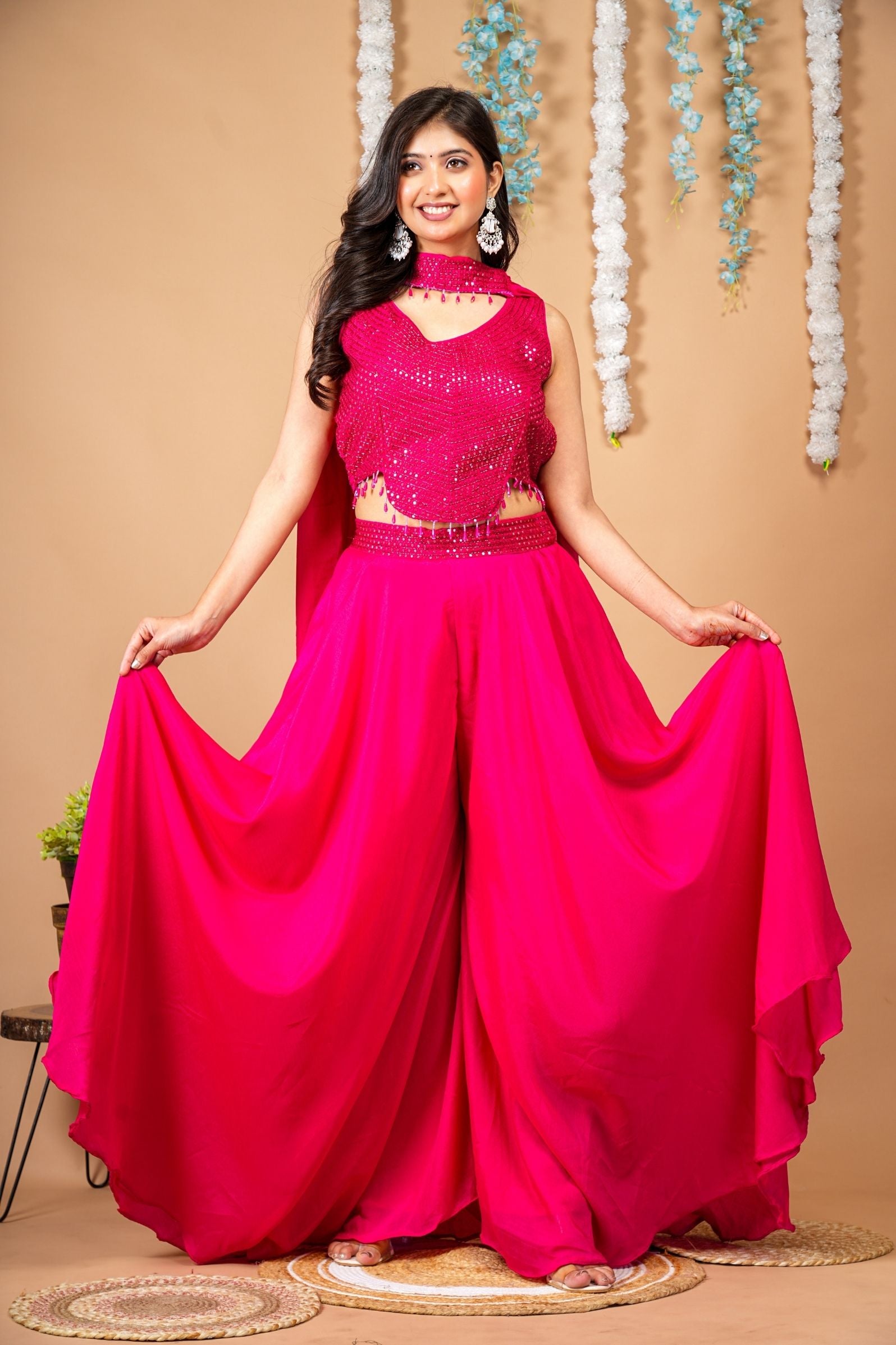 Fuchsia Glimmer Fusion Ethnic Set