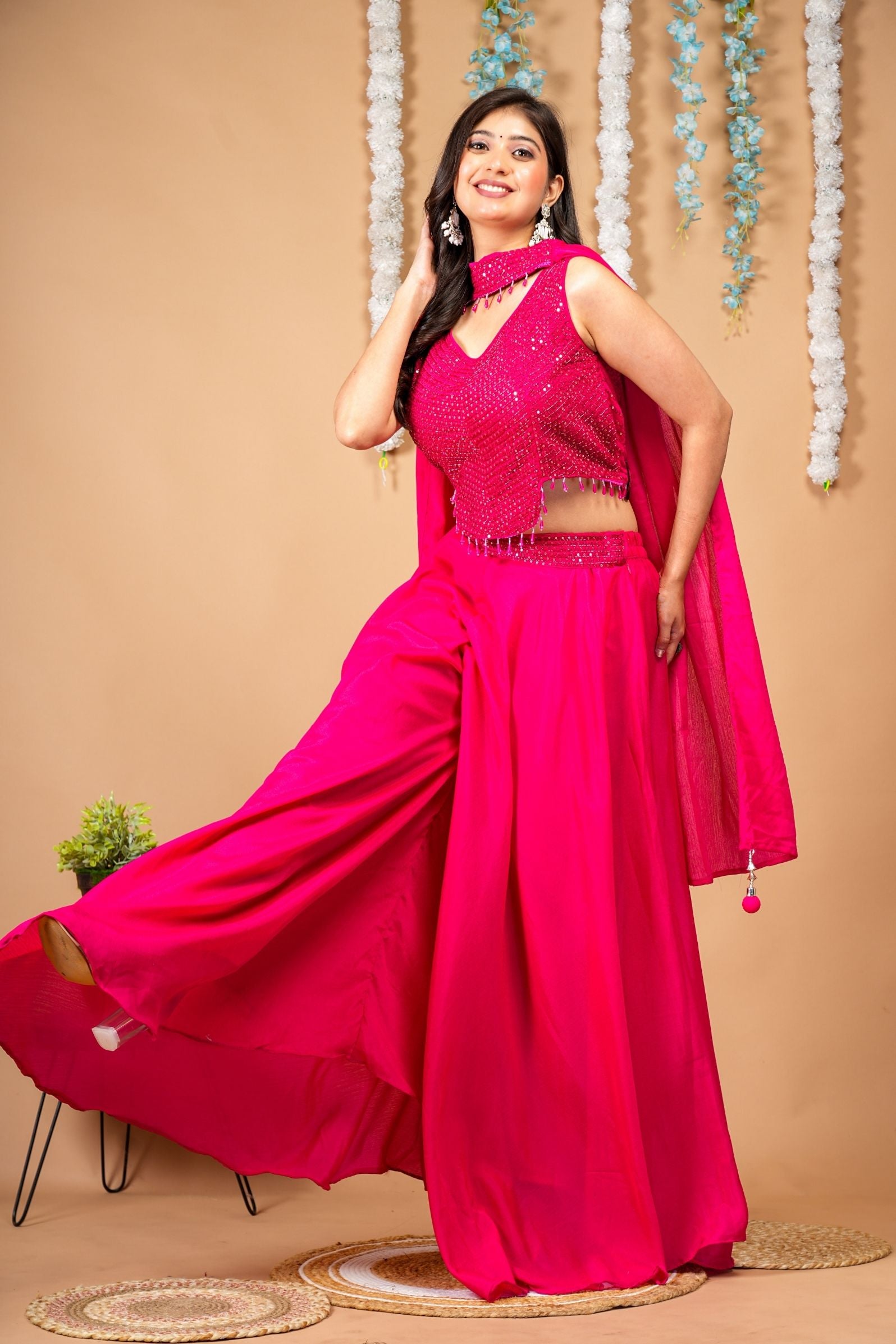 Fuchsia Glimmer Fusion Ethnic Set