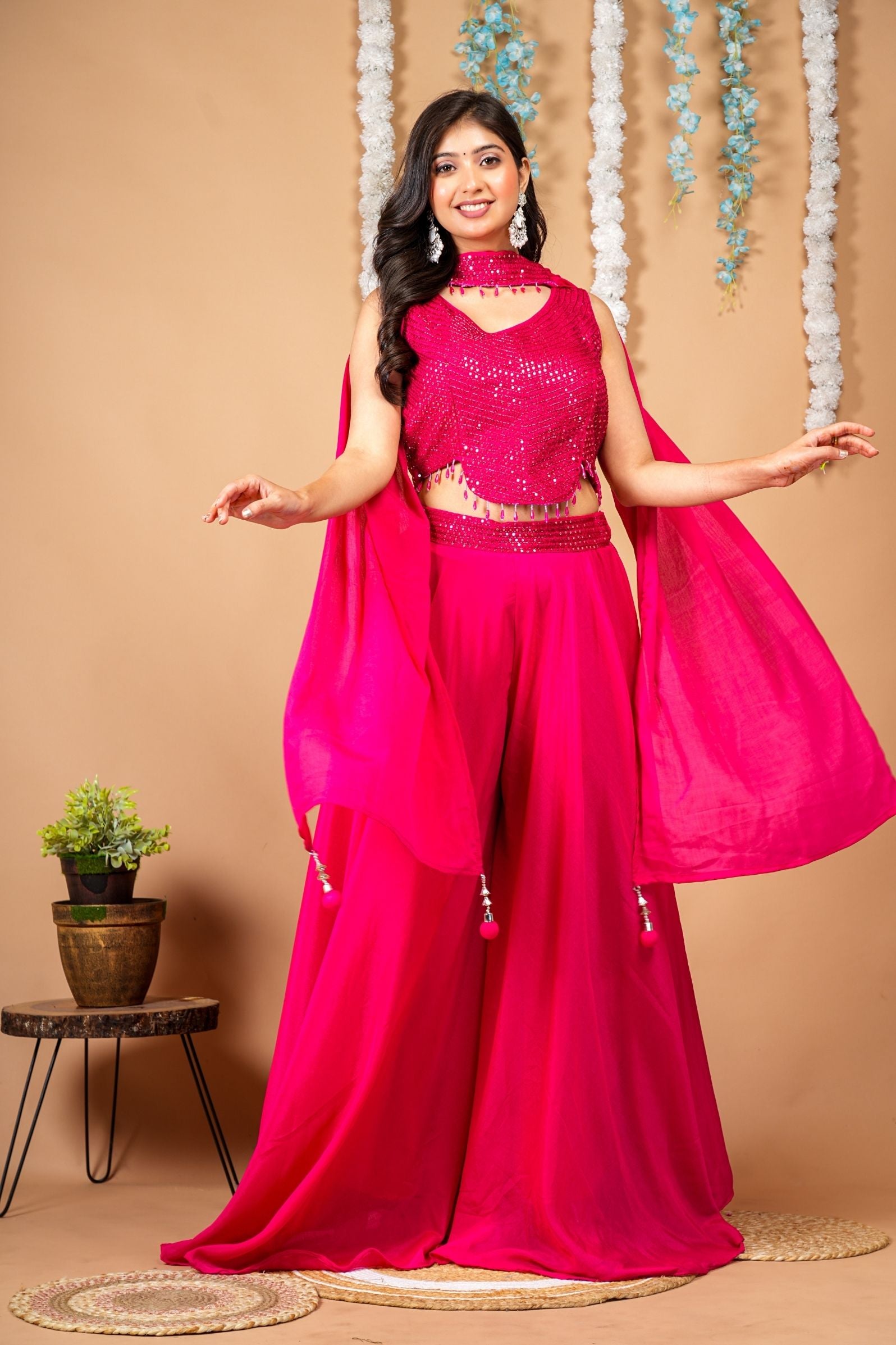 Fuchsia Glimmer Fusion Ethnic Set