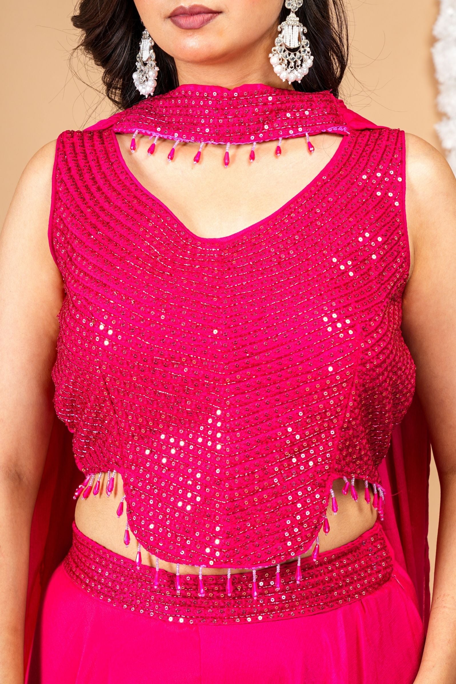 Fuchsia Glimmer Fusion Ethnic Set