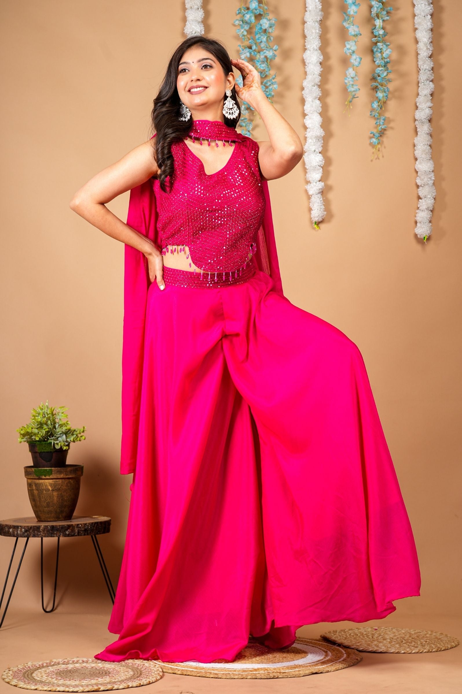 Fuchsia Glimmer Fusion Ethnic Set