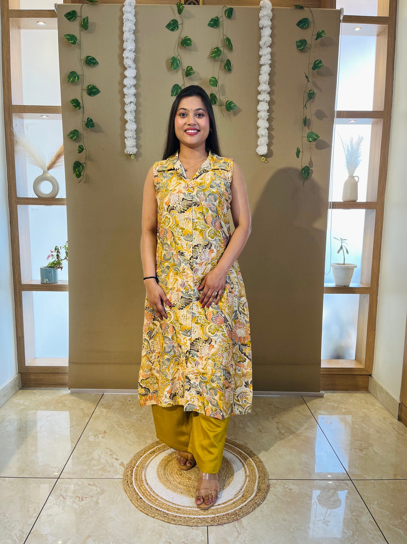 Golden Meadow Printed Kurta Set