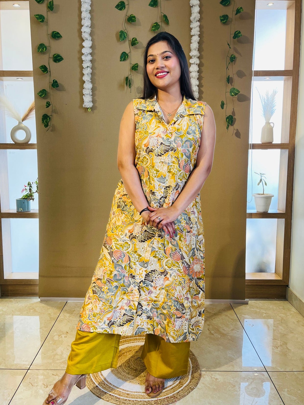 Golden Meadow Printed Kurta Set