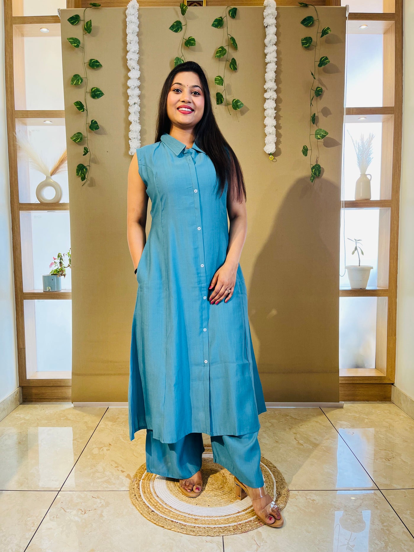 Teal Ease Kurta Set