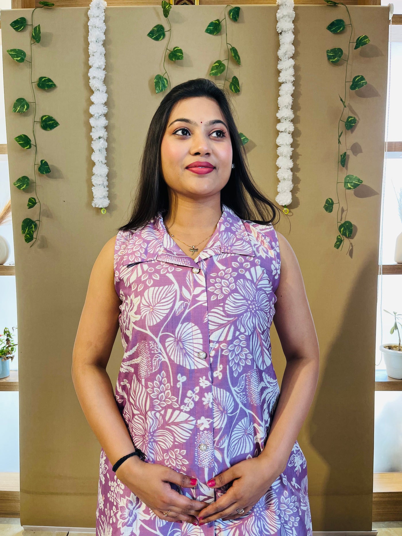 Lavender Bloom Cotton Kurta Set