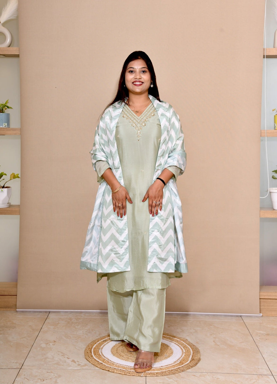Pastel Green Elegance Suit Set