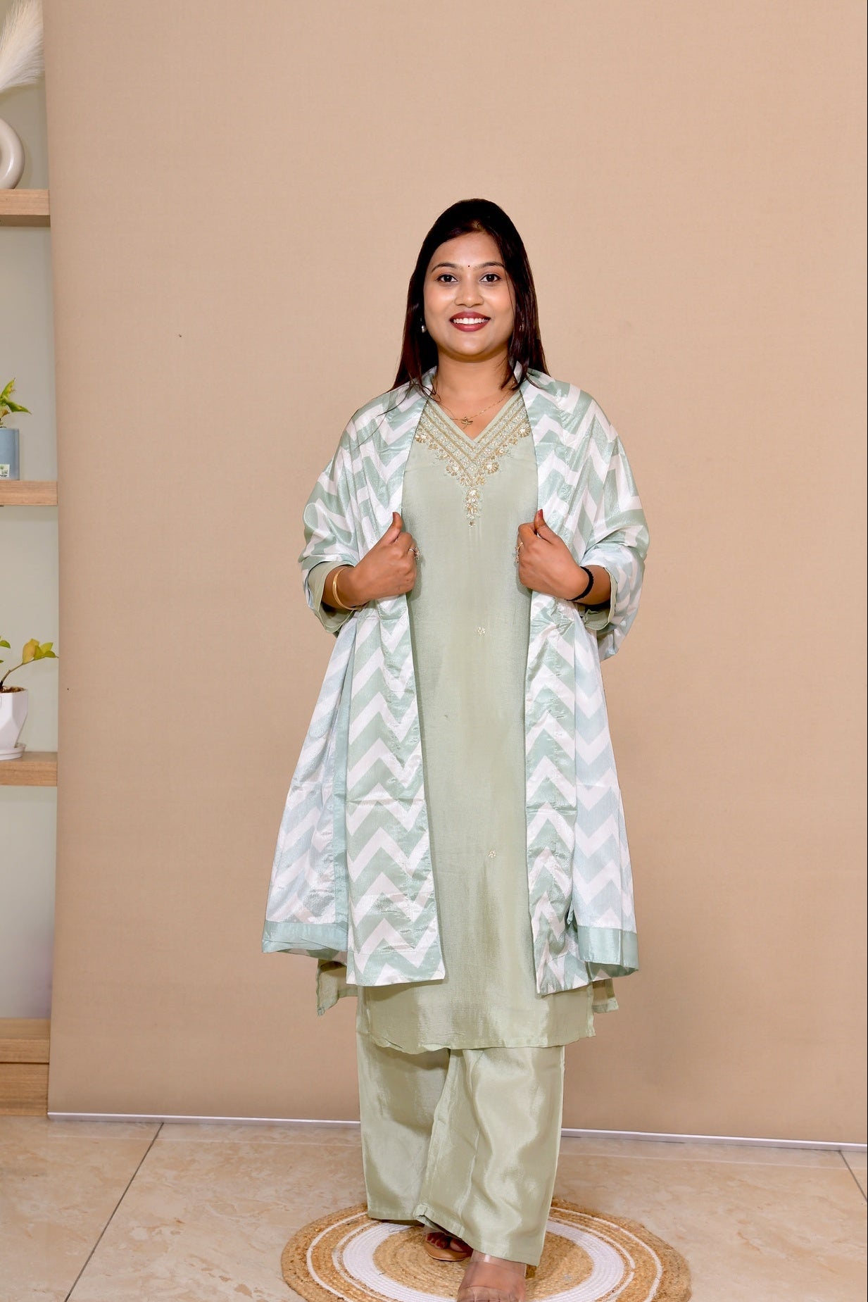 Pastel Green Elegance Suit Set