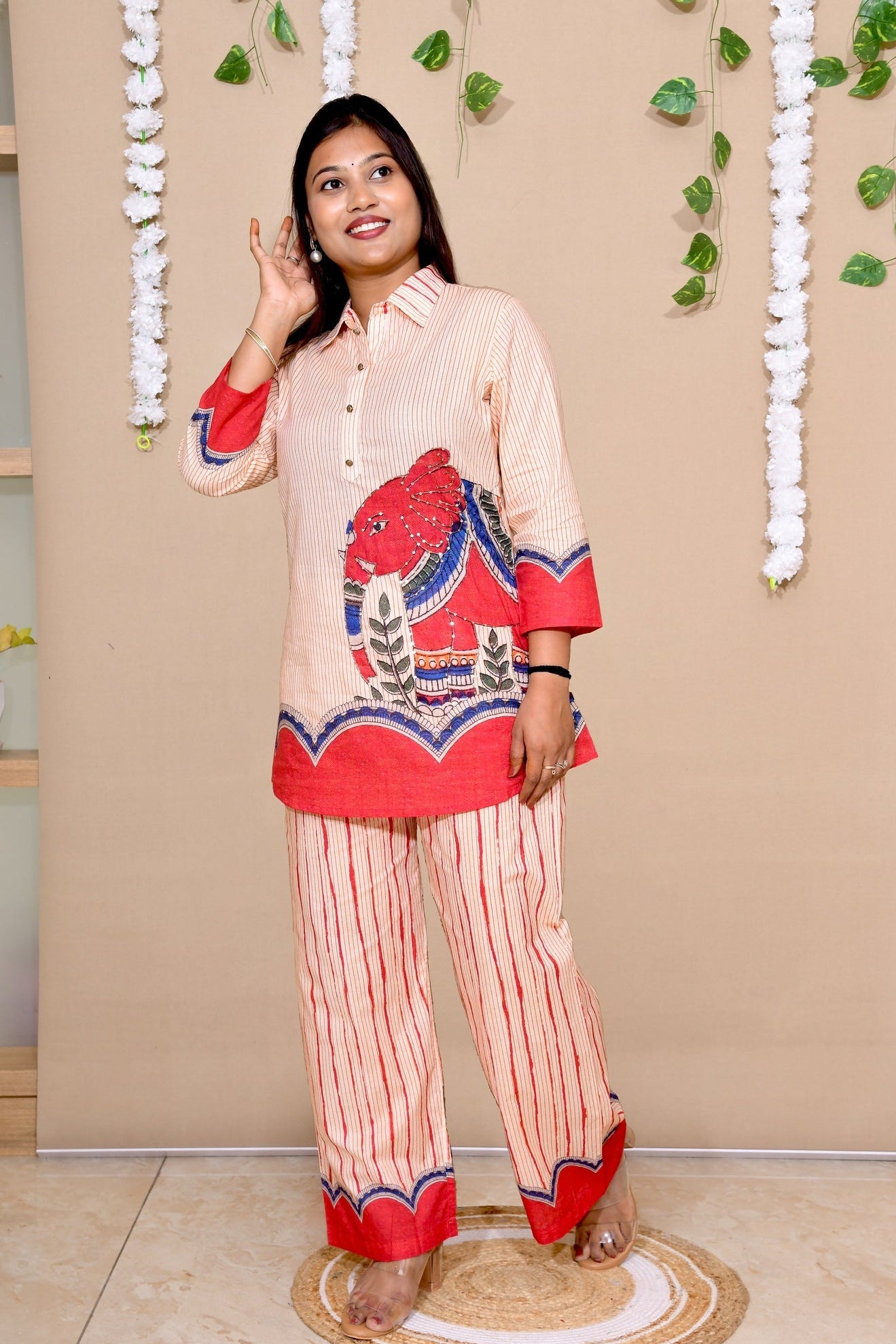 Boho Lines – Red Striped Statement Co-ord Set