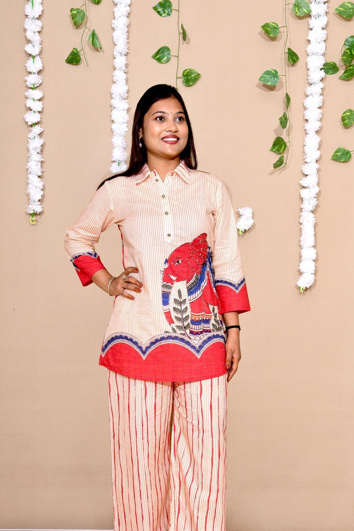 Boho Lines – Red Striped Statement Co-ord Set