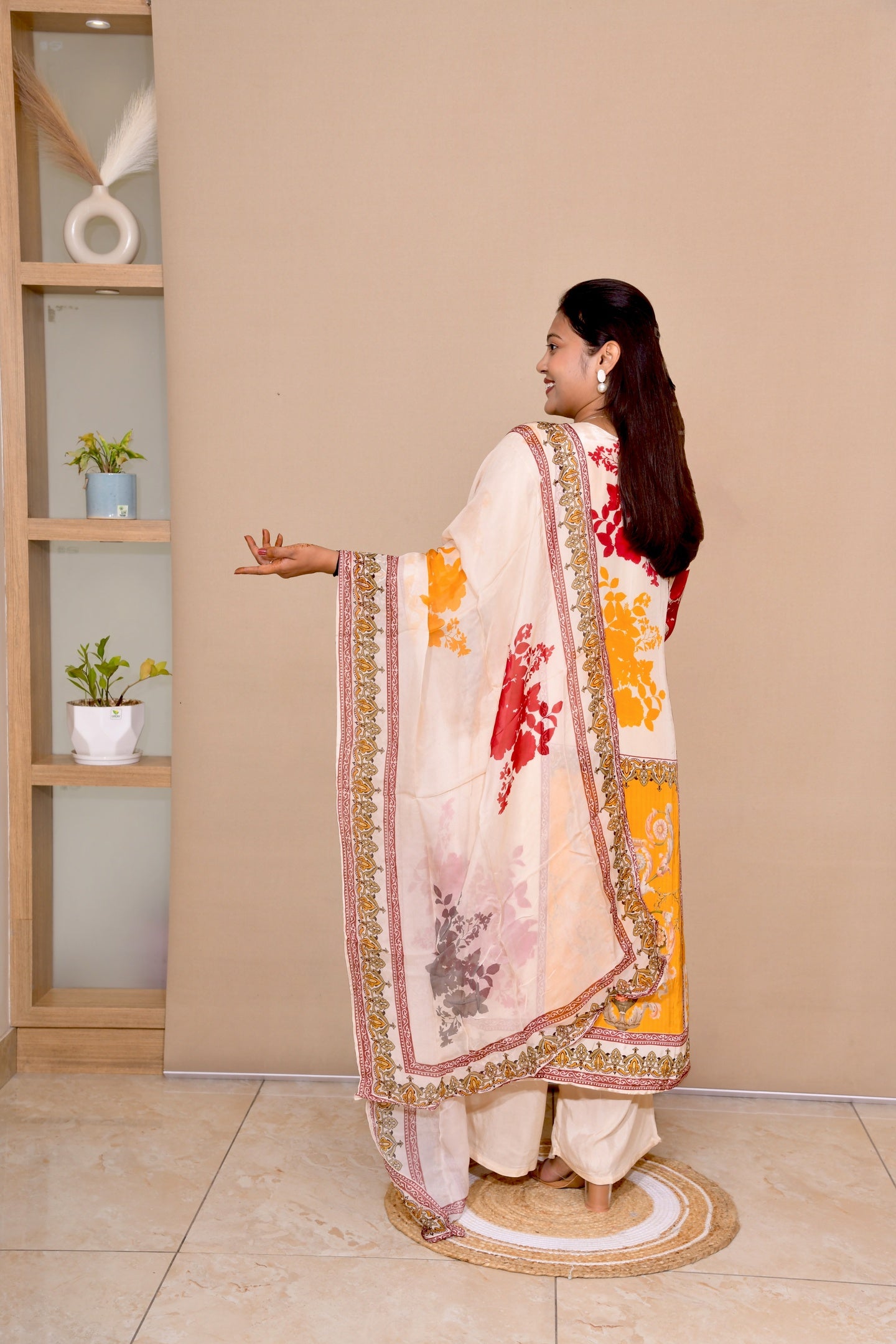 Festive Aura Crepe Silk Suit Set