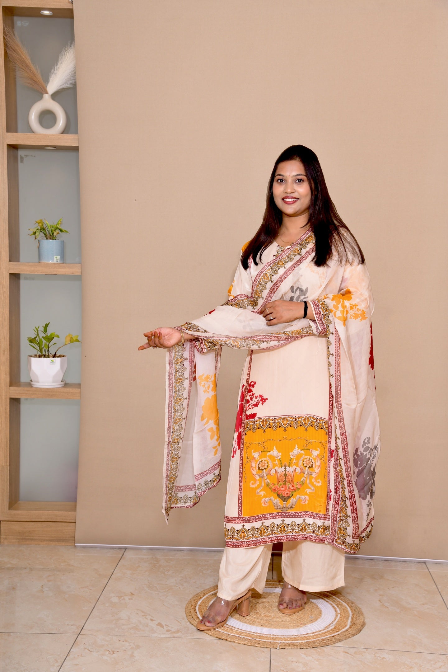 Festive Aura Crepe Silk Suit Set