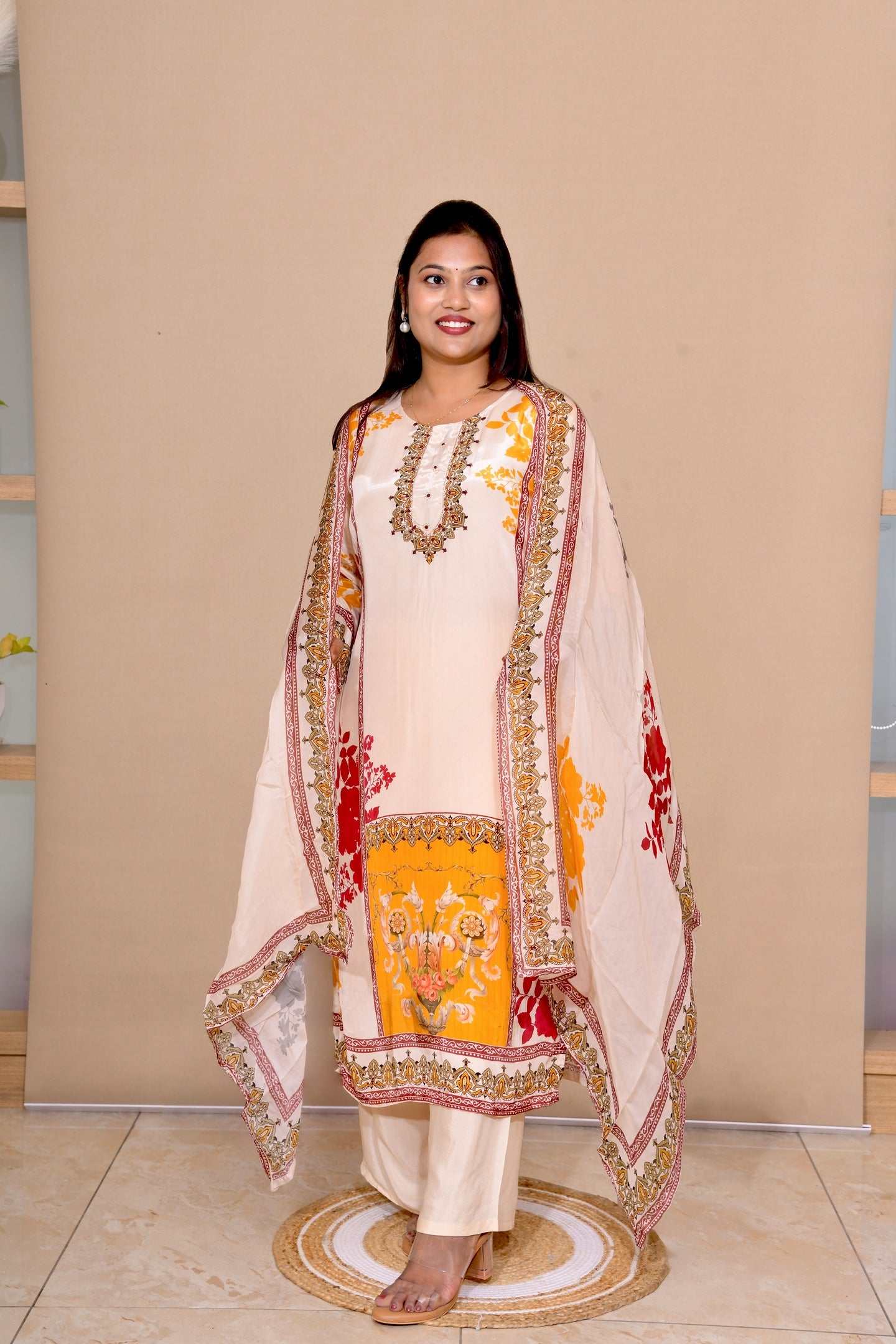 Festive Aura Crepe Silk Suit Set