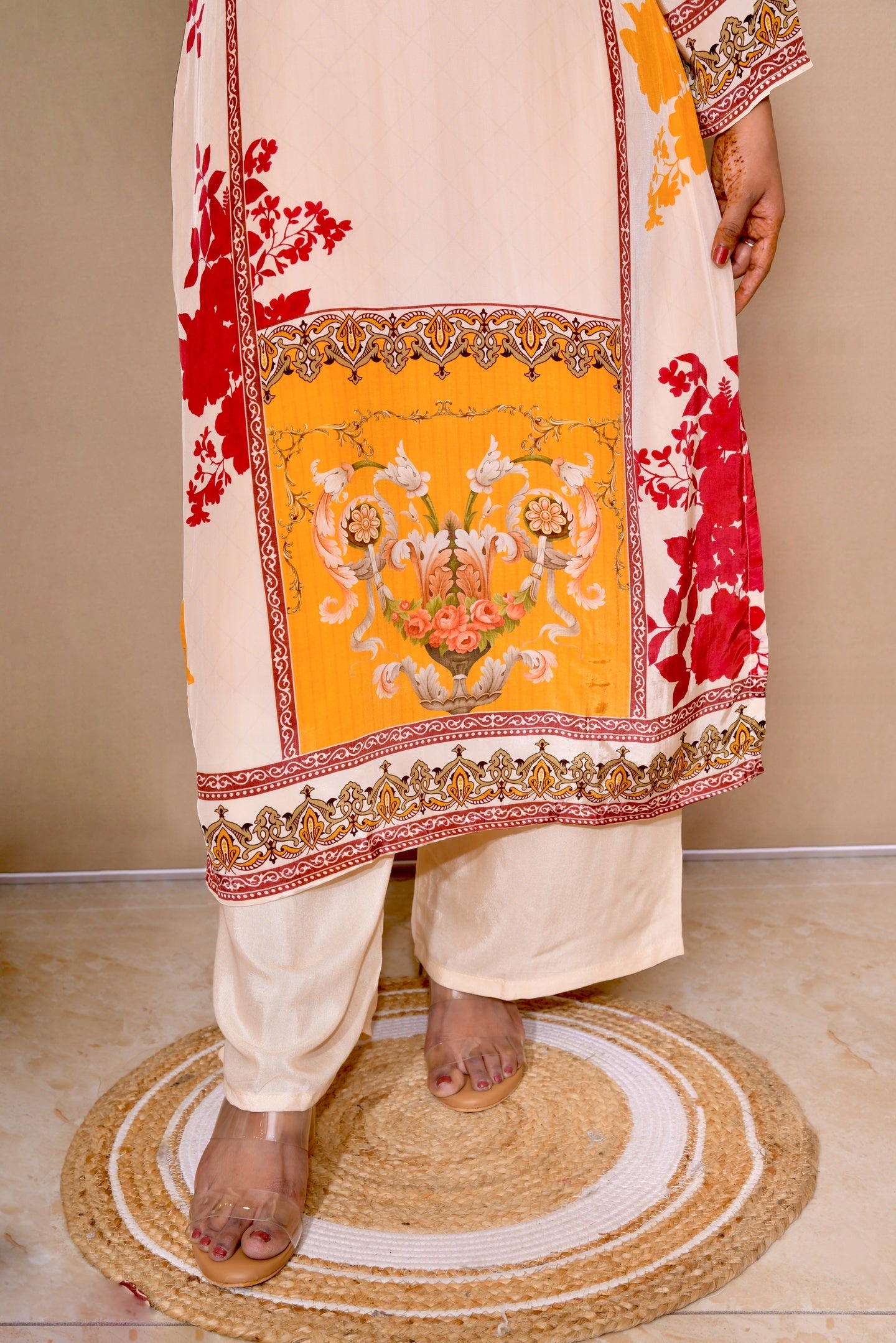 Festive Aura Crepe Silk Suit Set