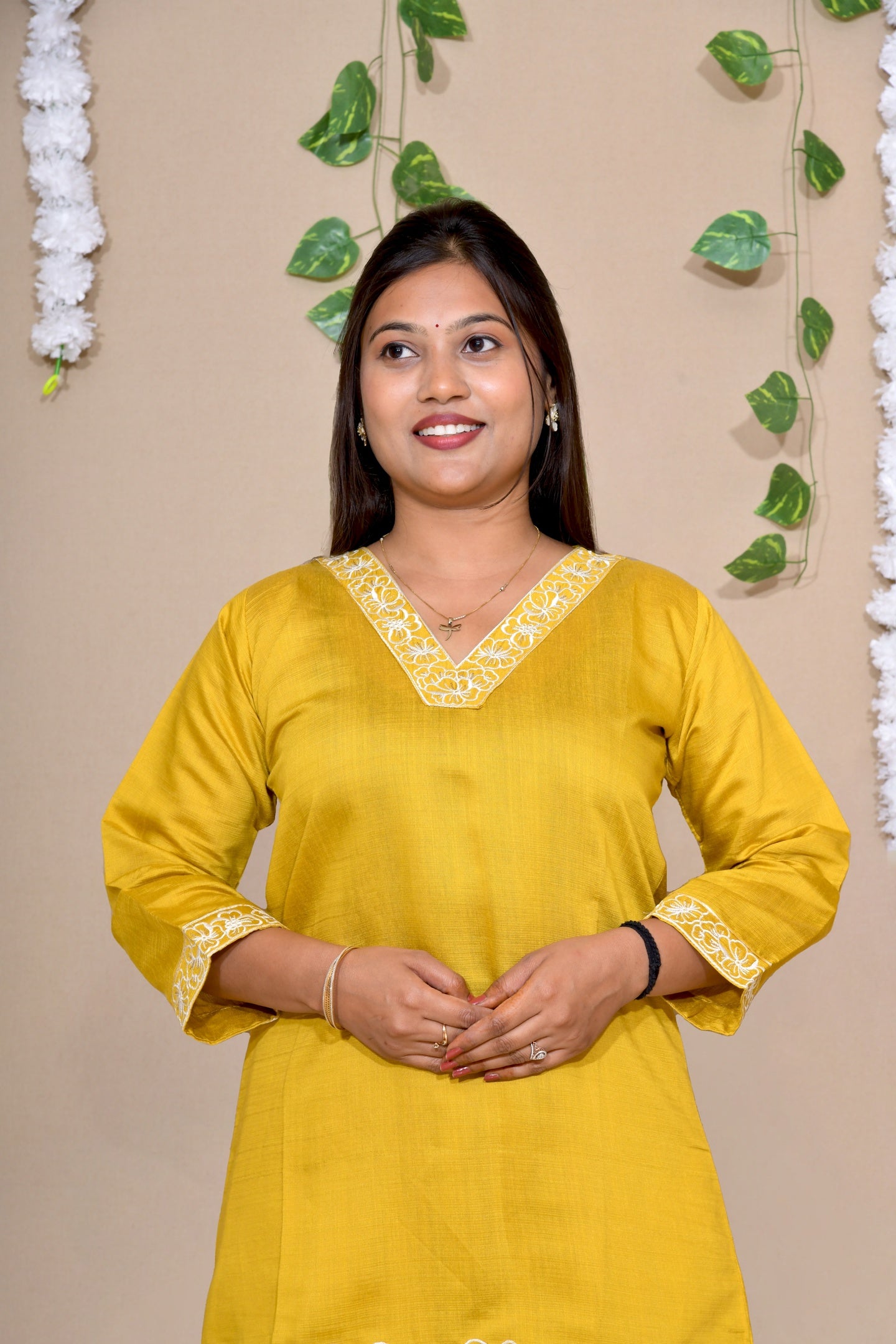 Mustard Yellow Embroidered Co-ord Set