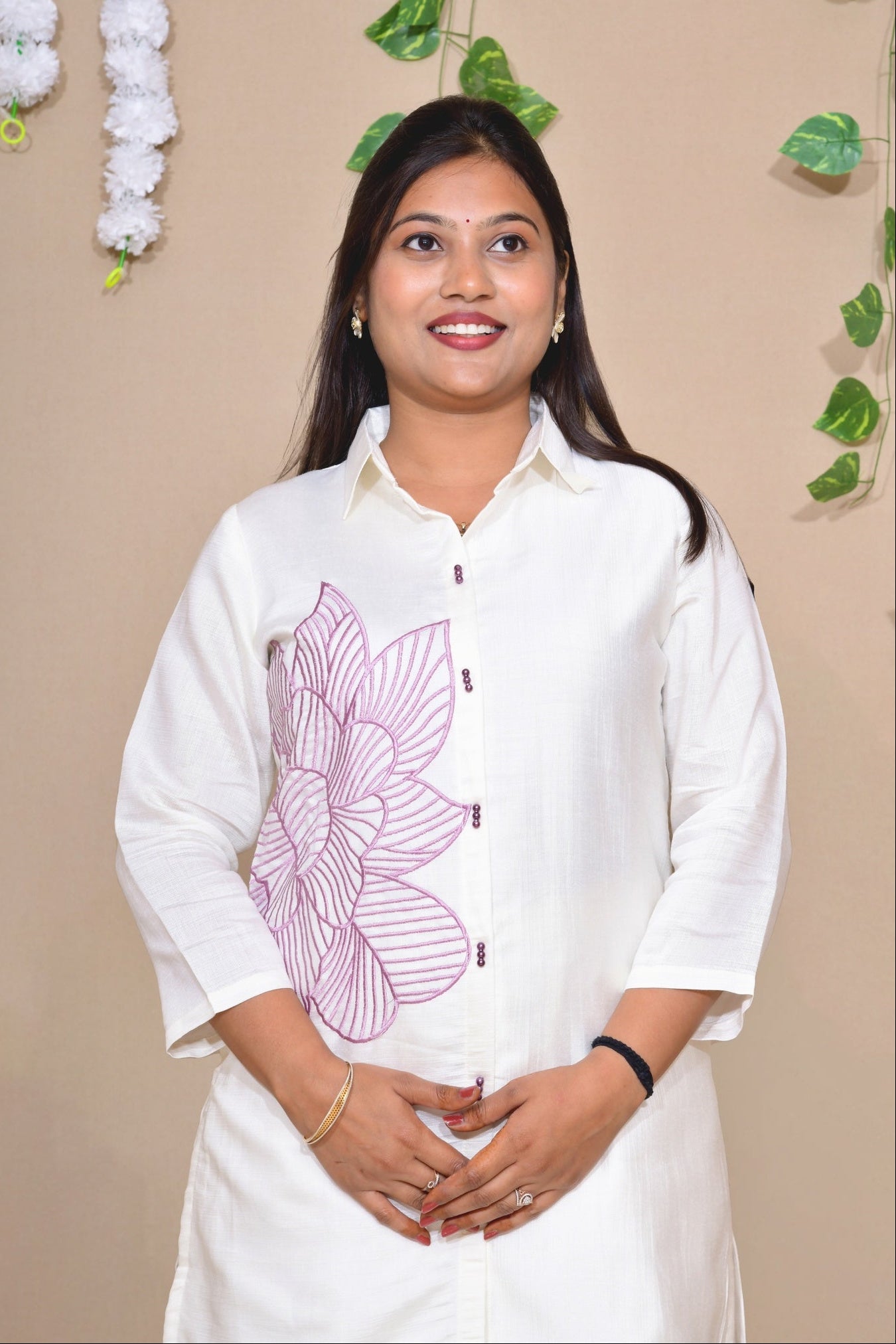 Classic Ivory Petal Embroidered Co-ord Set