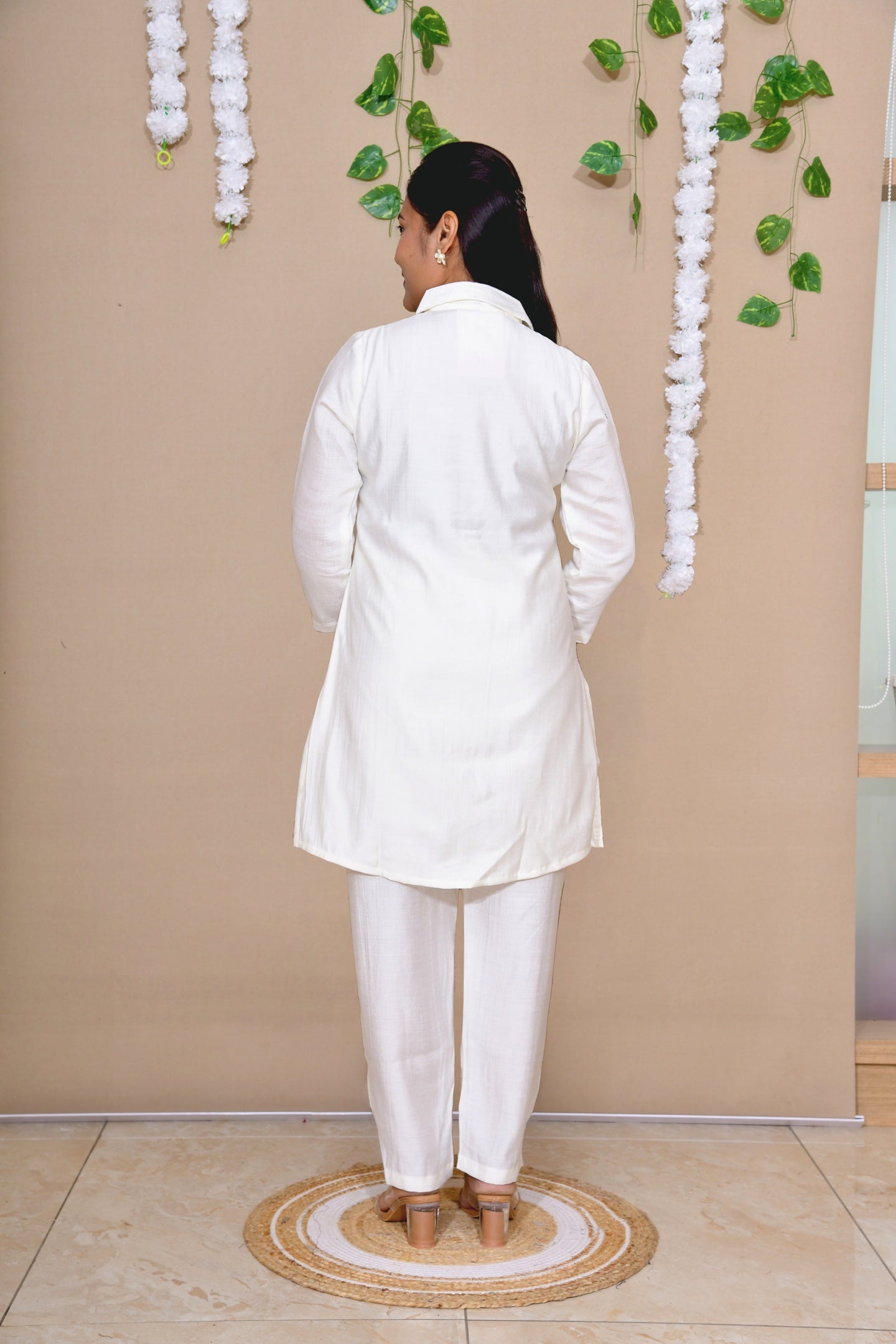 Classic Ivory Petal Embroidered Co-ord Set