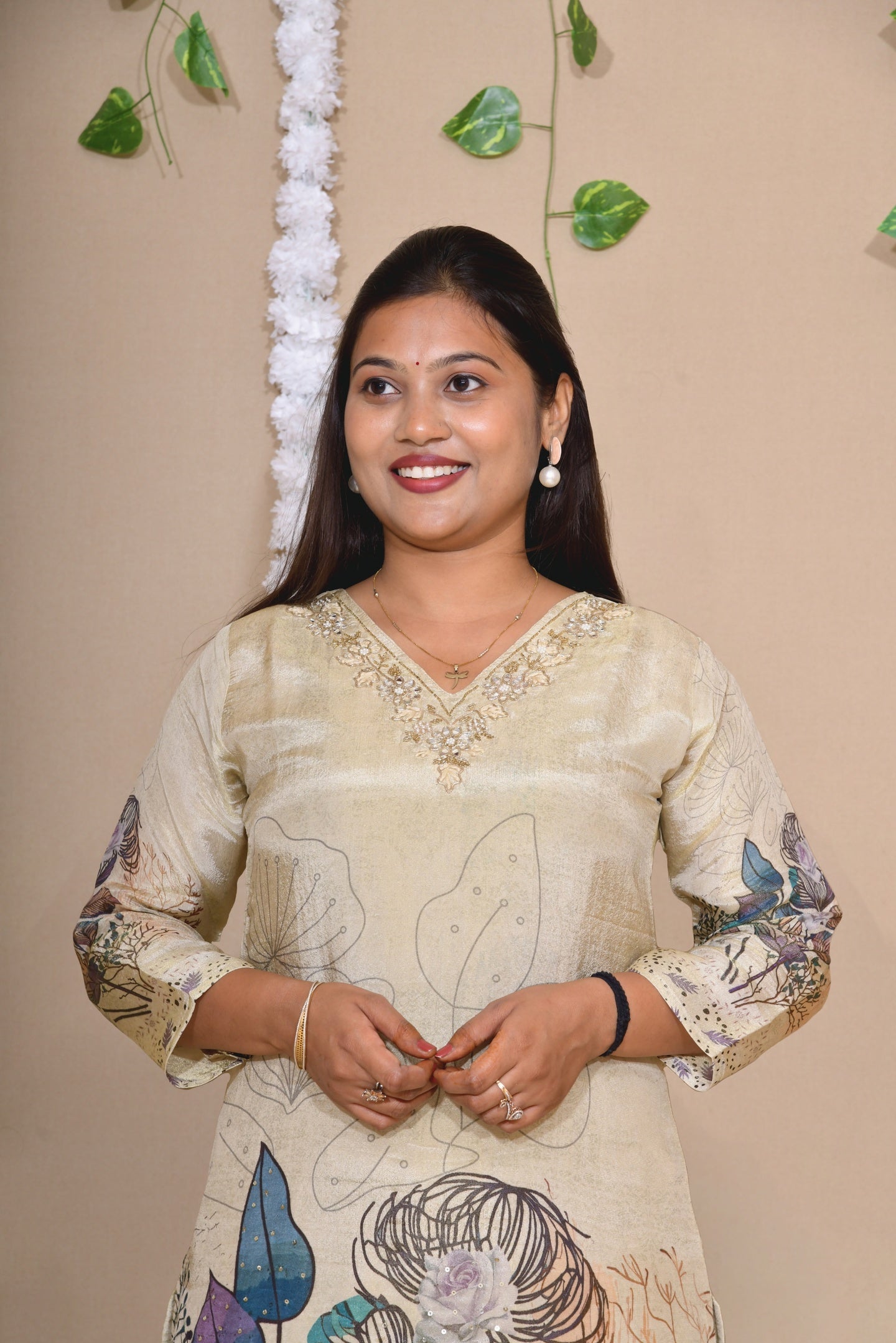 Ethereal Ivory Tissue Floral Suit Set