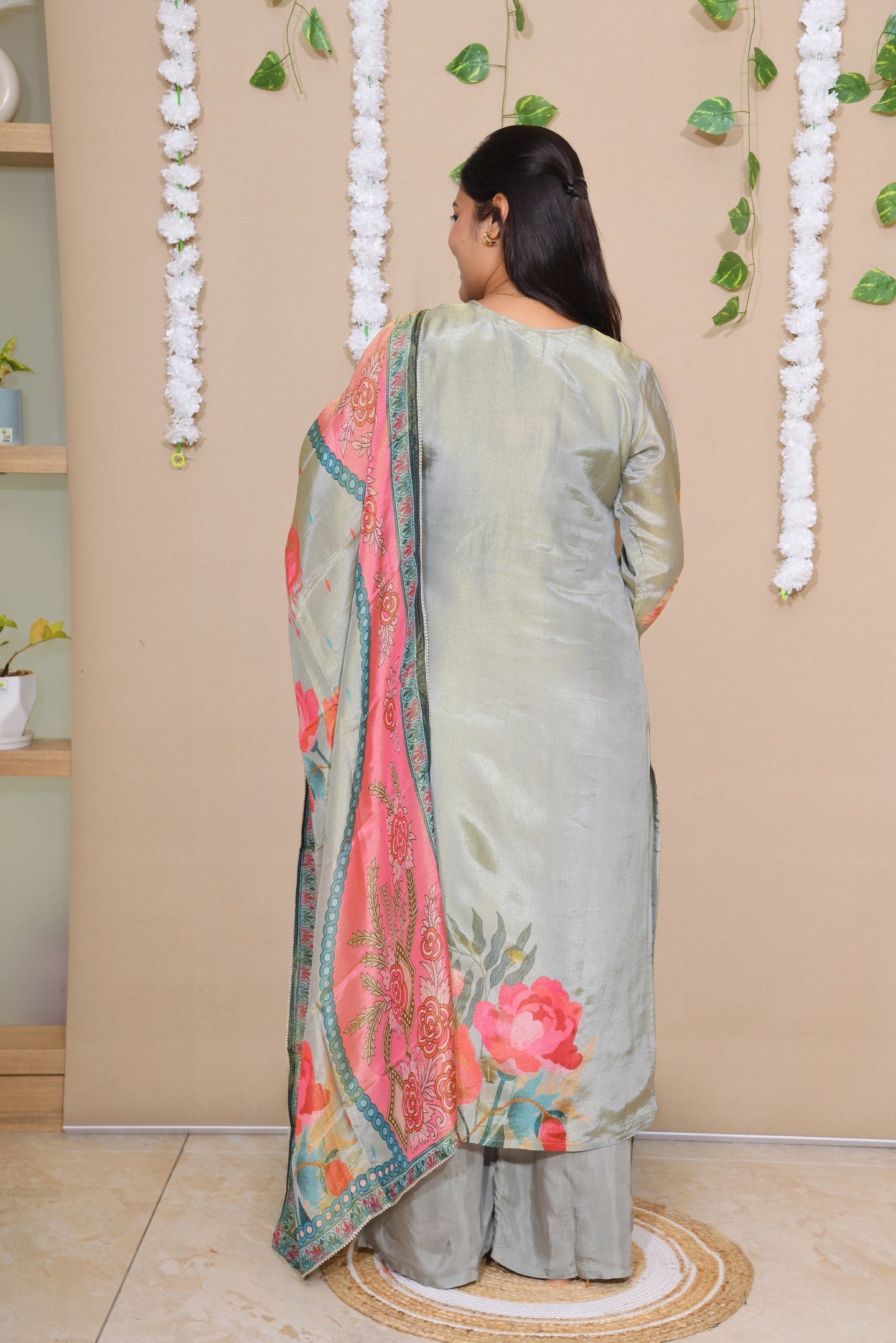 Pastel Green Grace Tissue Suit Set