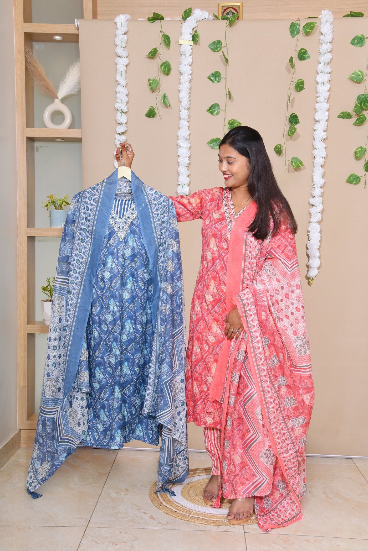 Cotton Bandhej Printed Suit Set