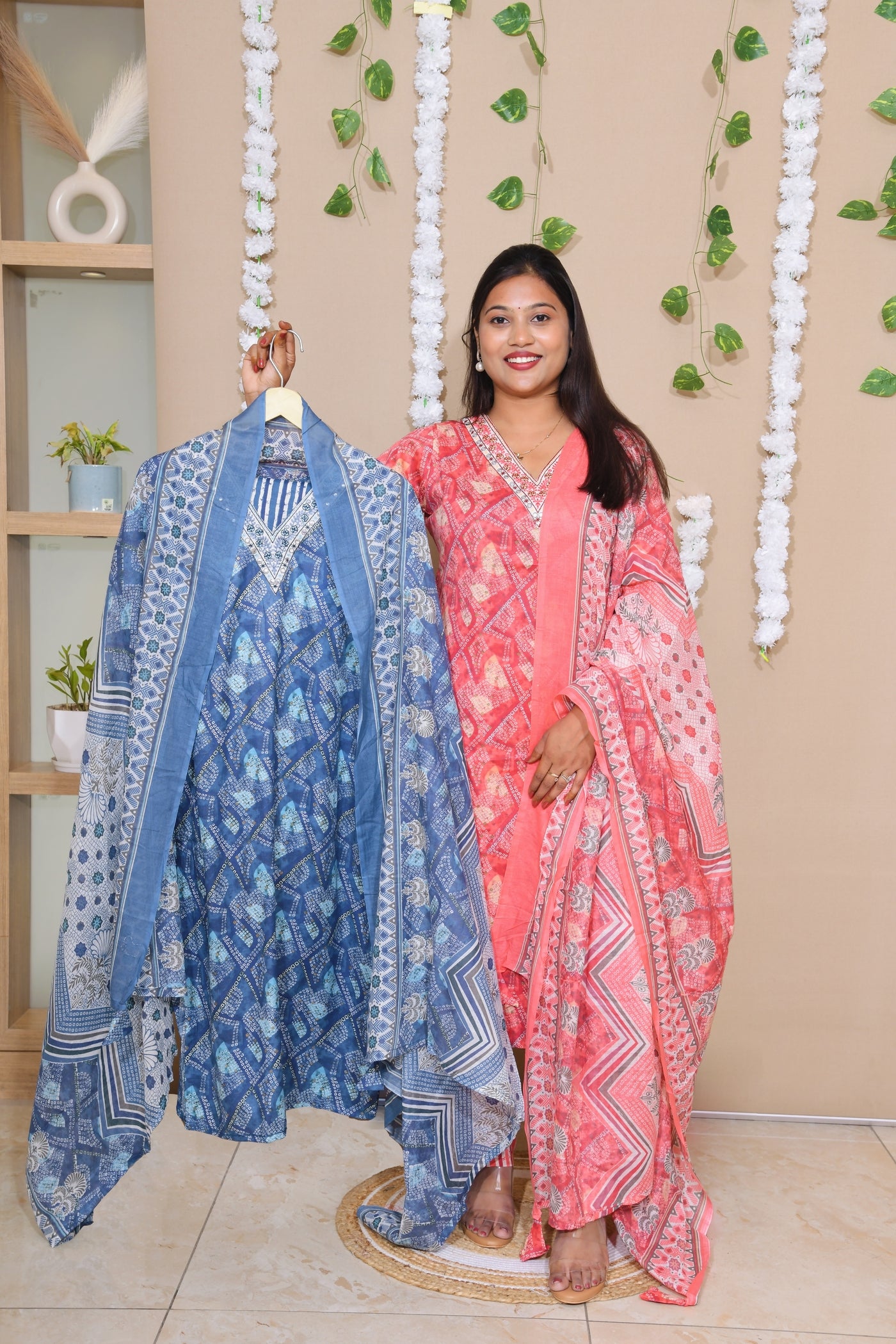 Cotton Bandhej Printed Suit Set