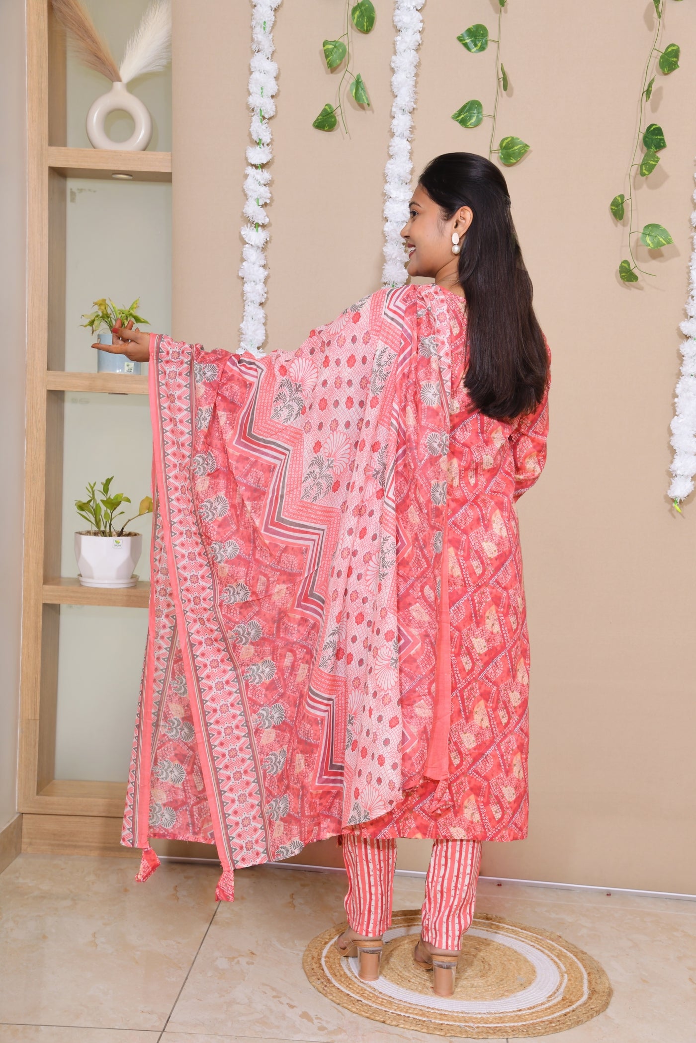 Cotton Bandhej Printed Suit Set