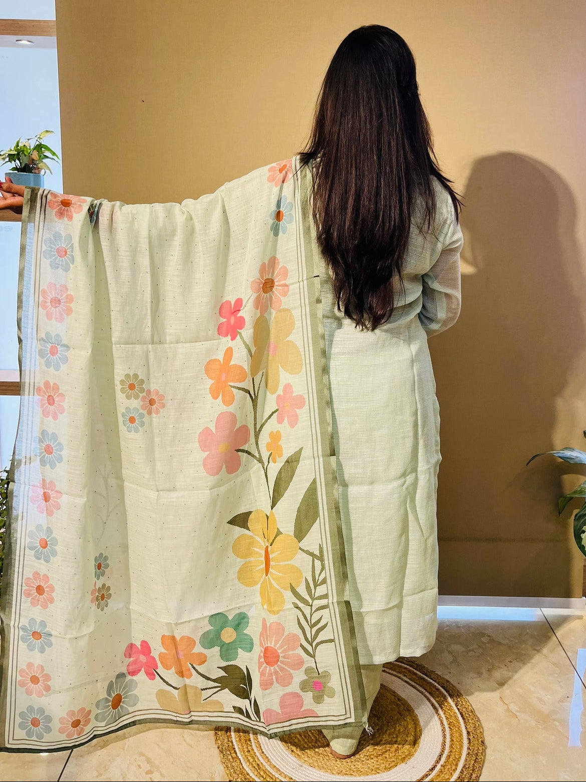 Floral Luxe Linen Cotton Suit Set