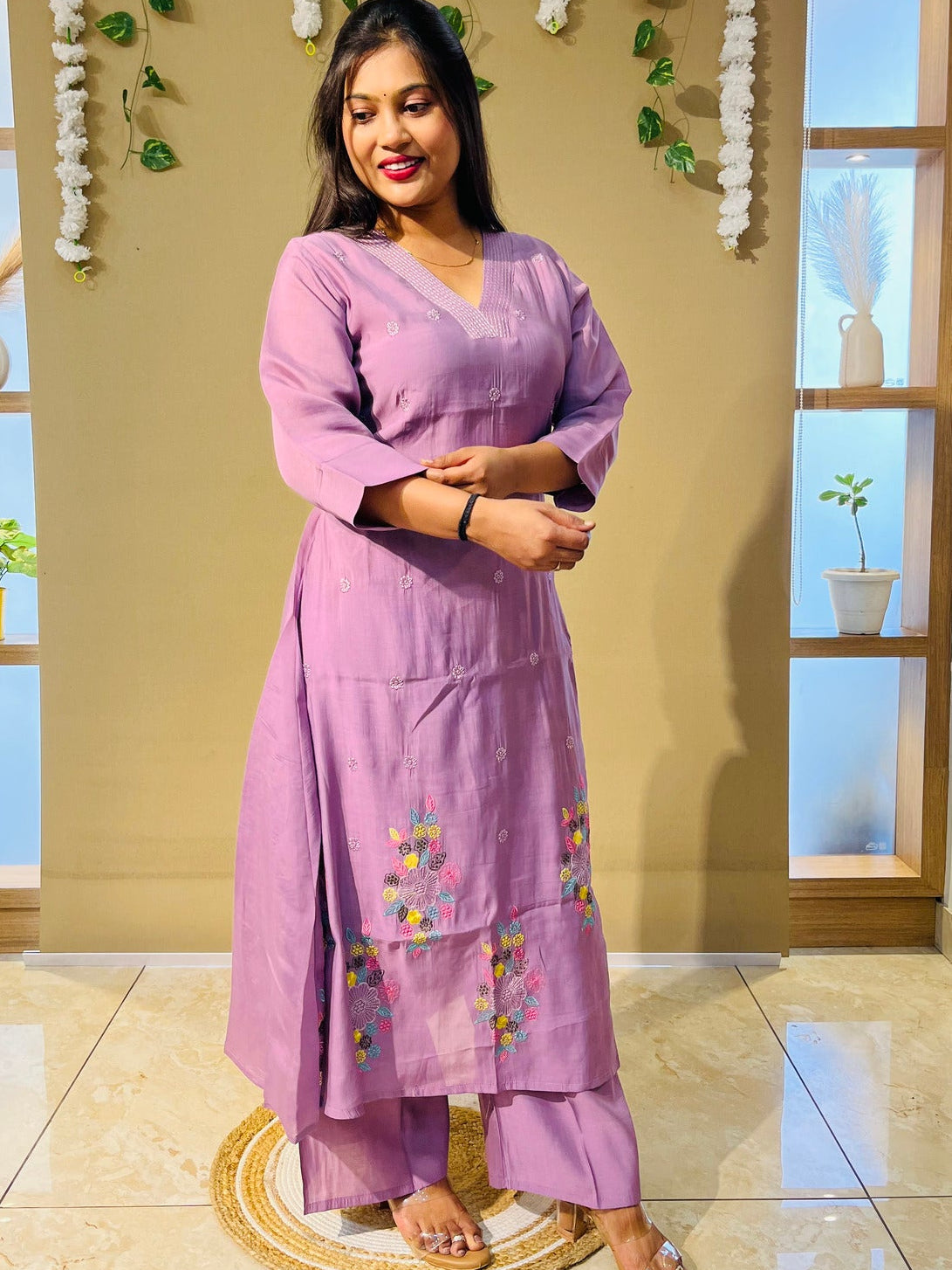 Mul Cotton Lavender Luxe Suit Set