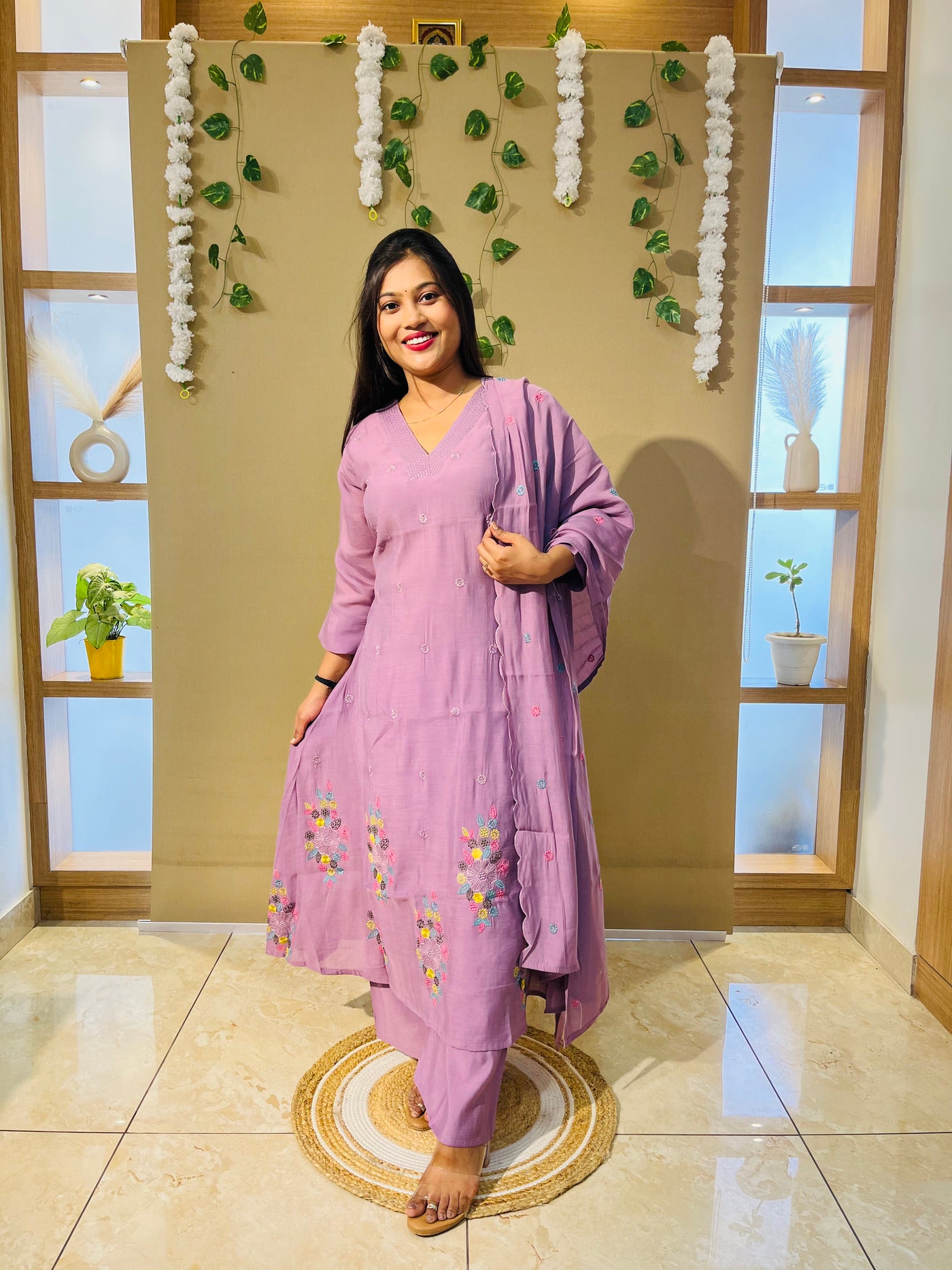 Mul Cotton Lavender Luxe Suit Set