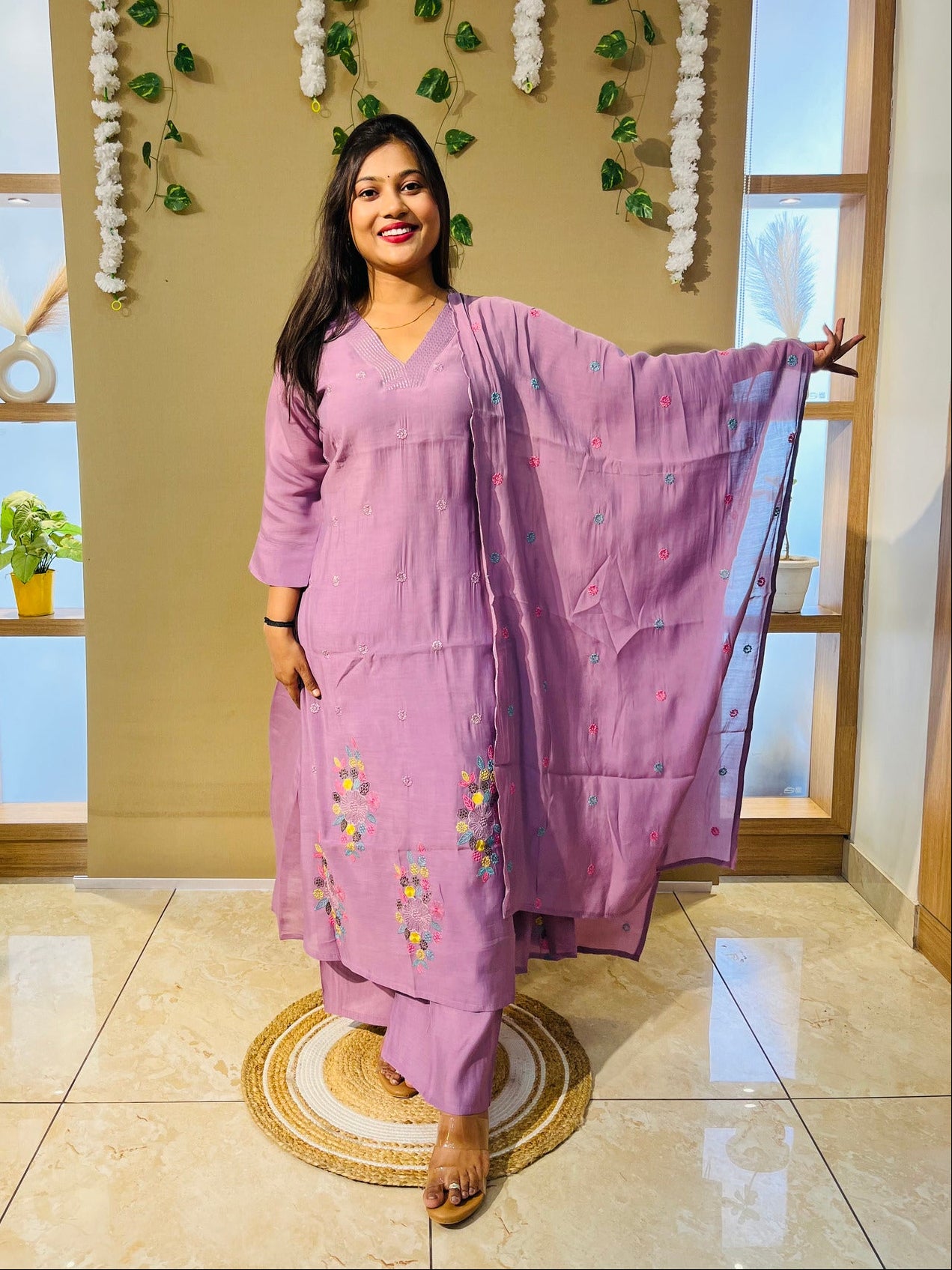 Mul Cotton Lavender Luxe Suit Set