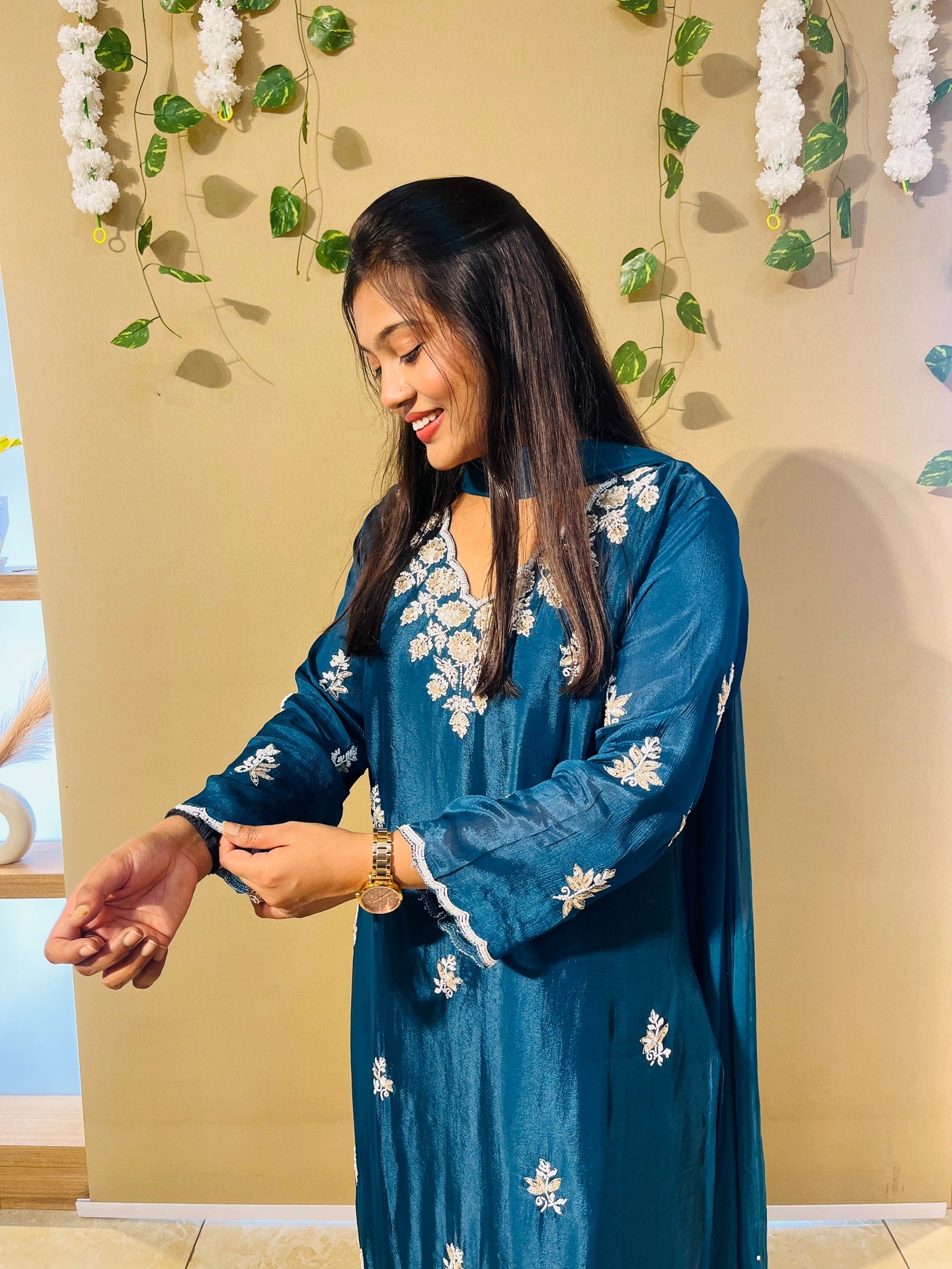 Midnight Teal Plazzo Luxe Set