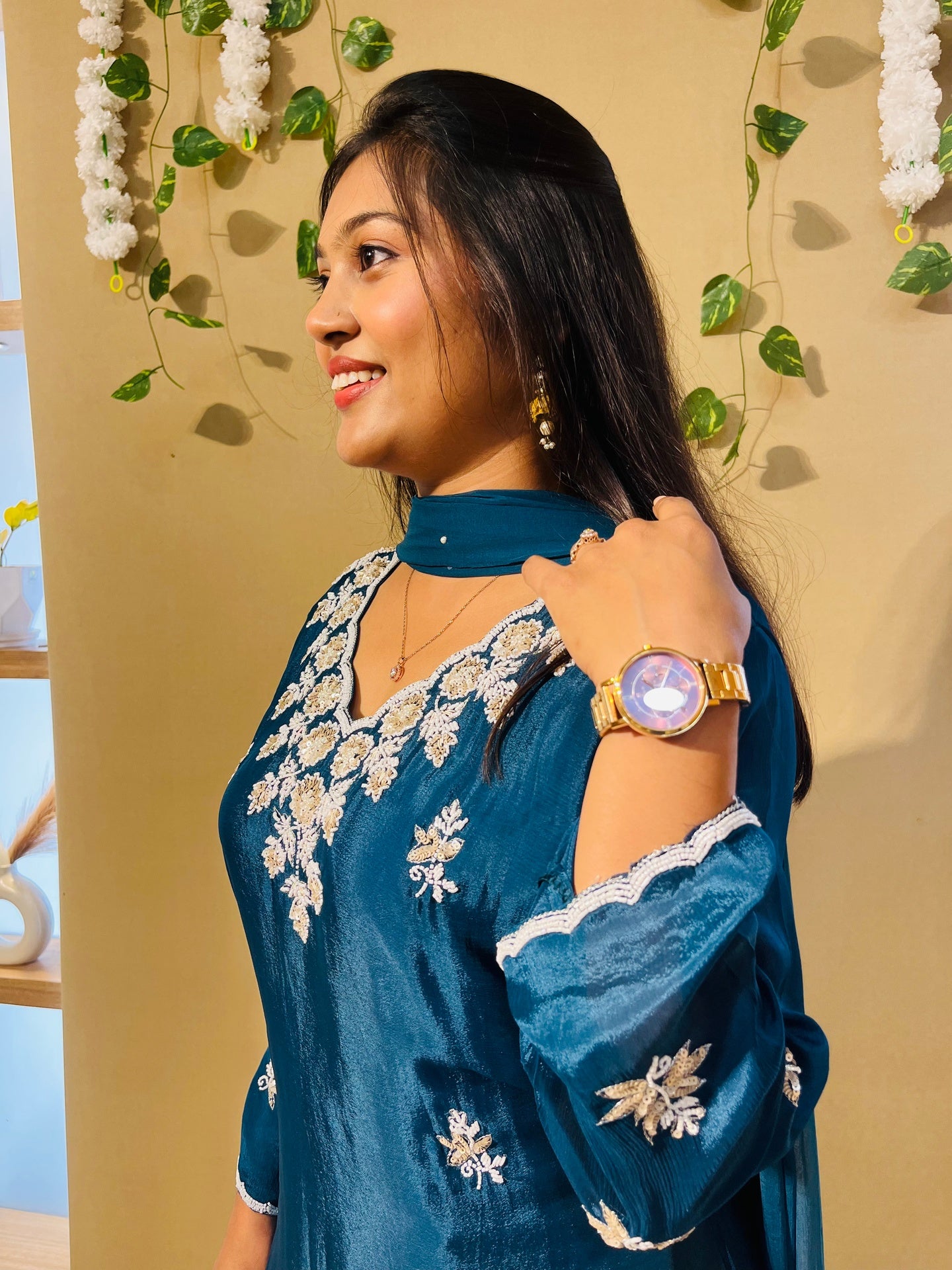 Midnight Teal Plazzo Luxe Set