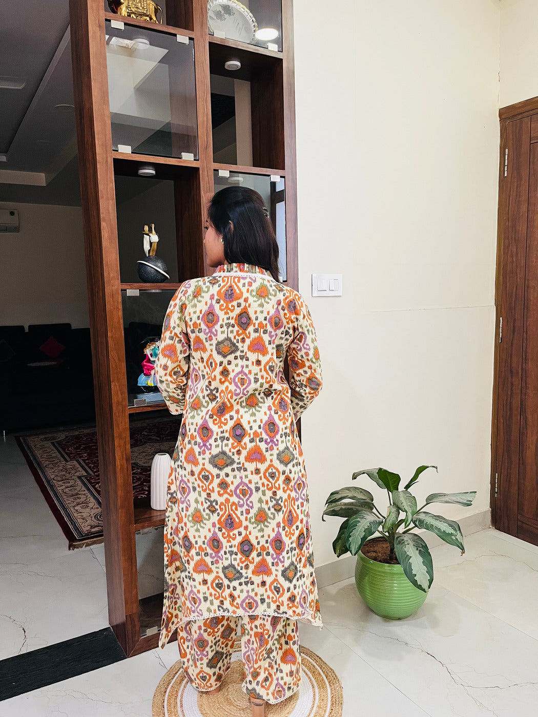 Ivory Ikat Muse Kurta Set