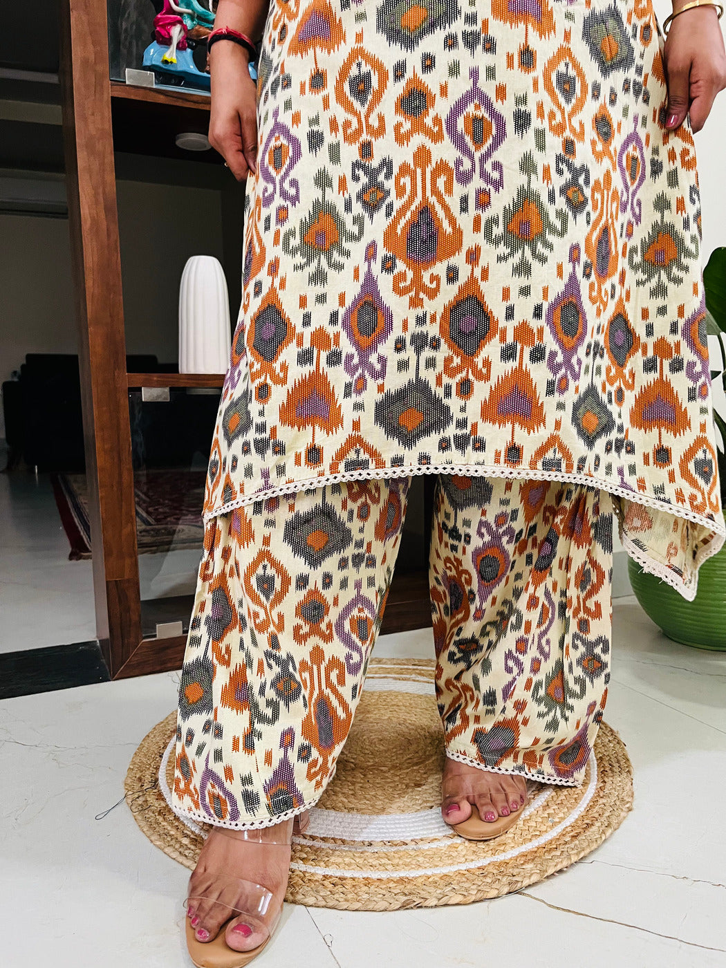 Ivory Ikat Muse Kurta Set