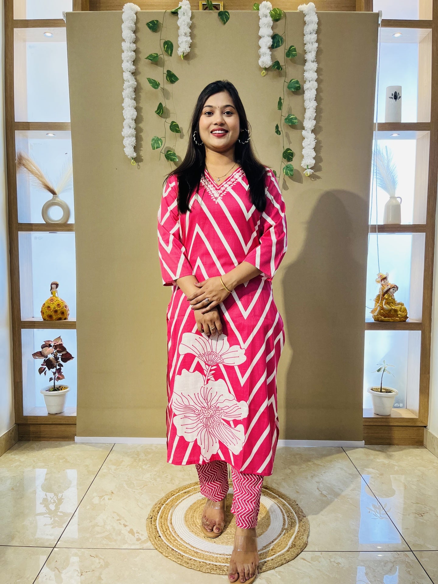 Rani Bloom Chevron Printed Suit Set