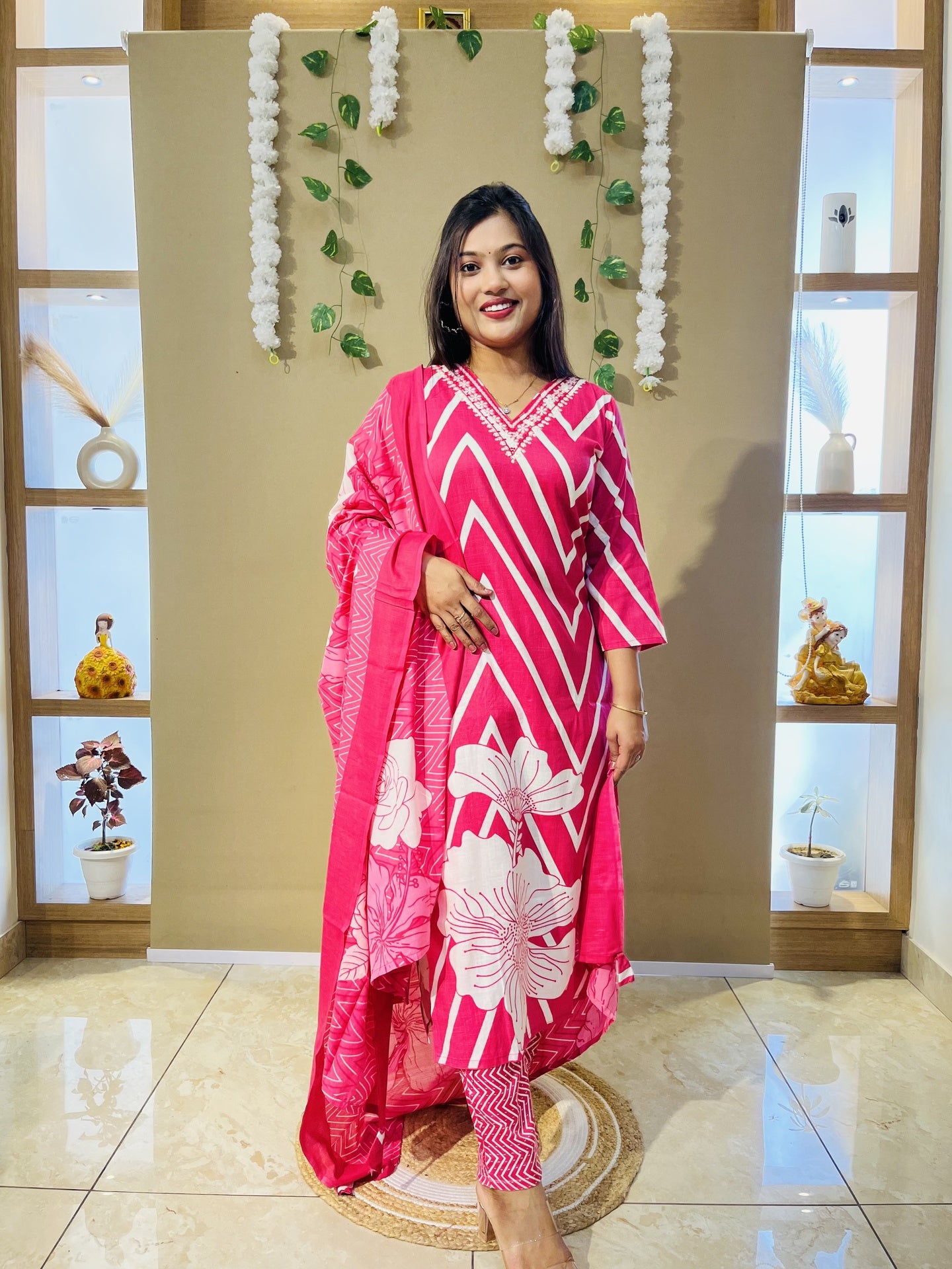 Rani Bloom Chevron Printed Suit Set