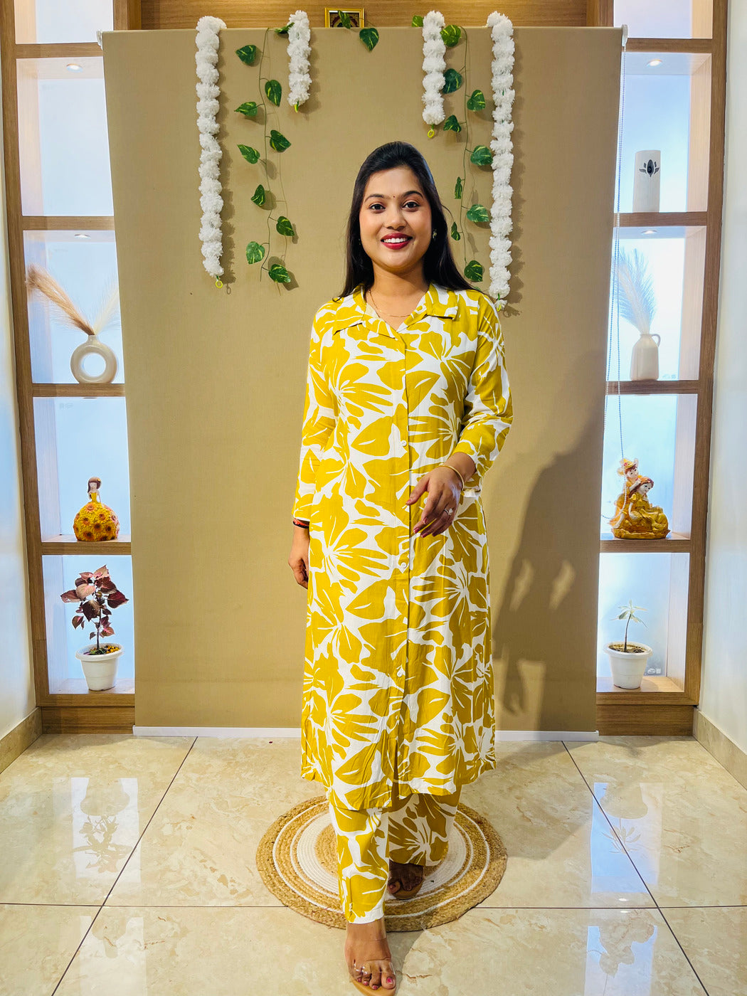 Sunshine Bloom Cotton Kurta Co-ord Set