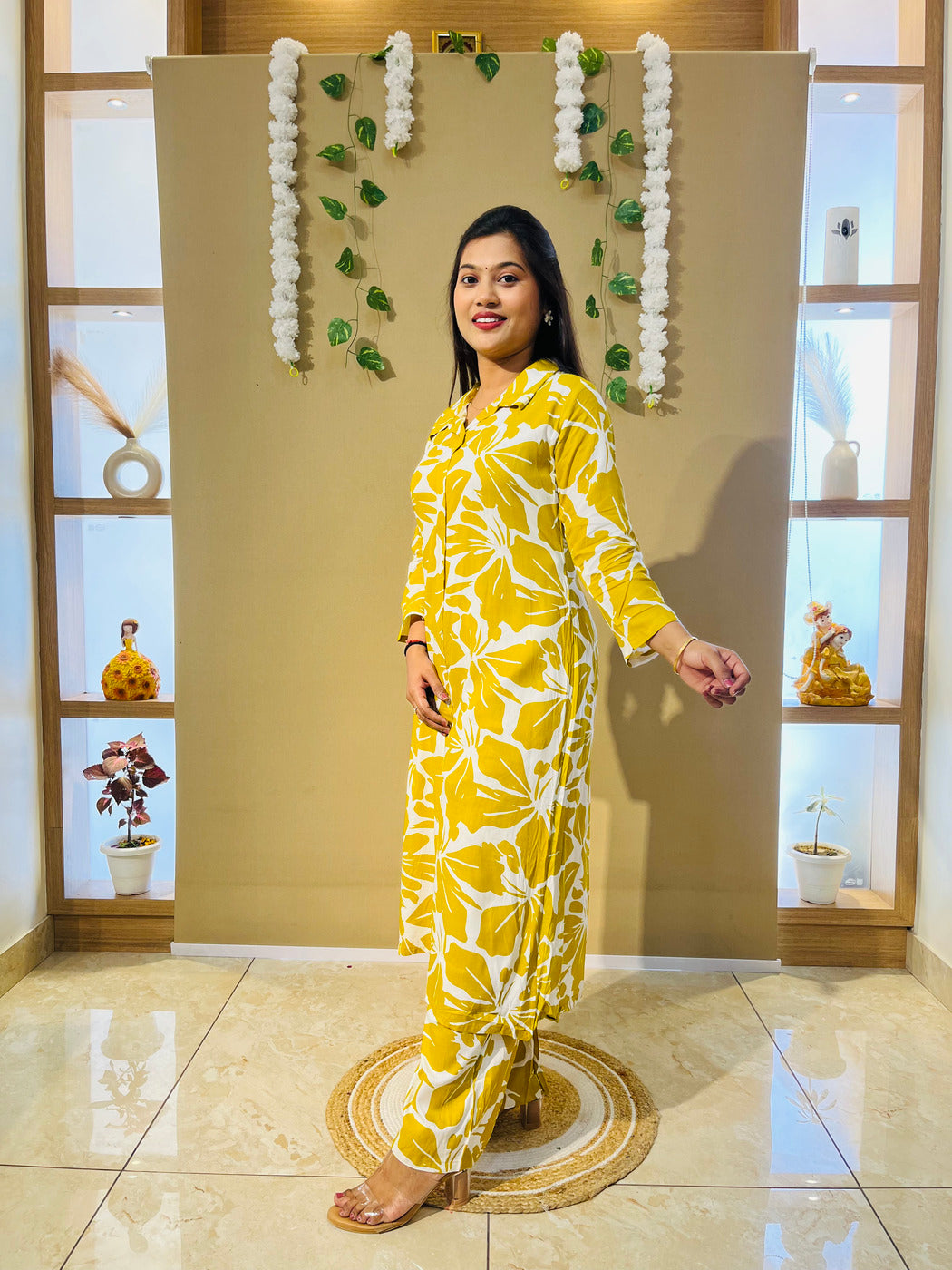 Sunshine Bloom Cotton Kurta Co-ord Set