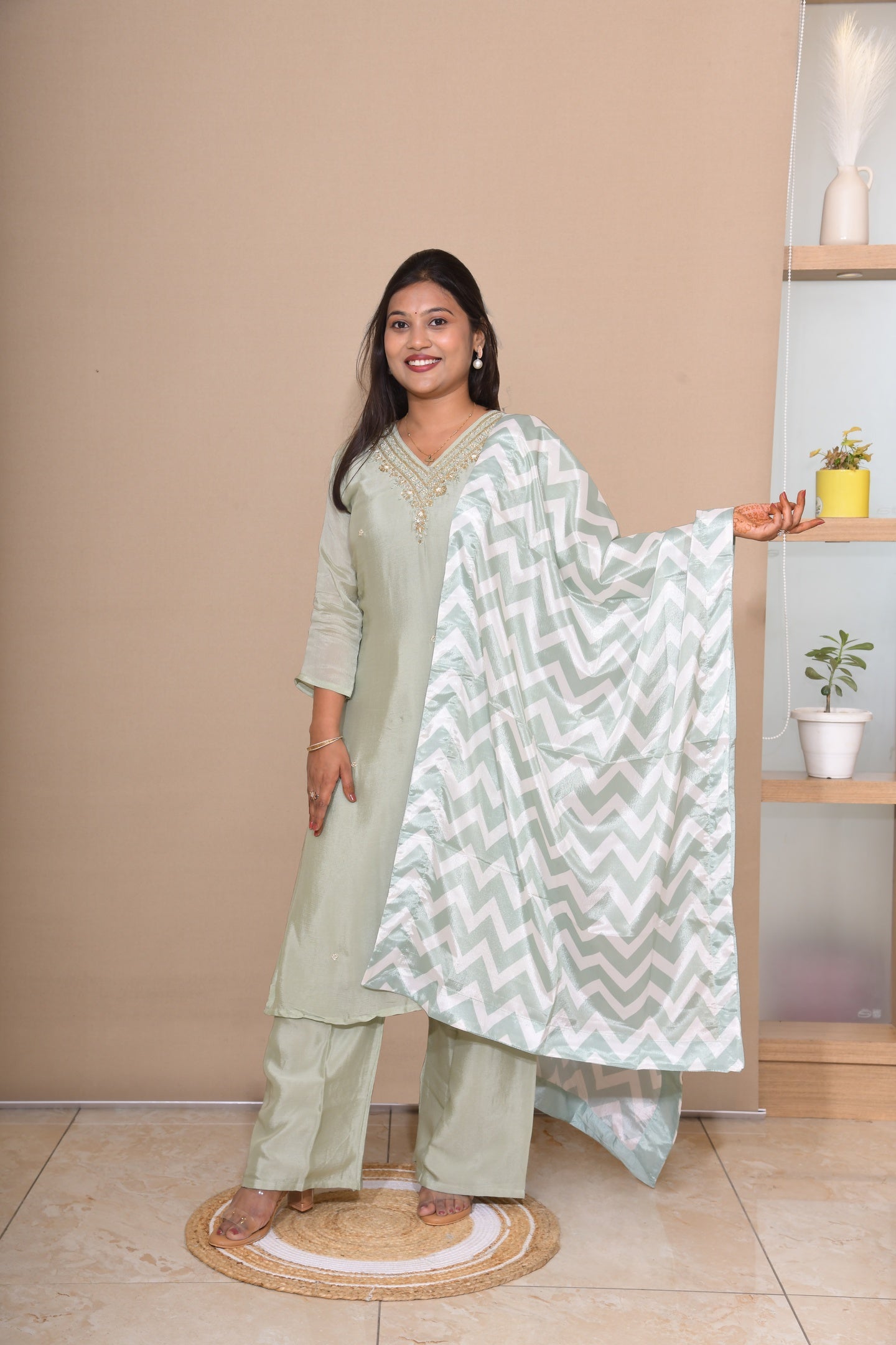 Pastel Green Elegance Suit Set