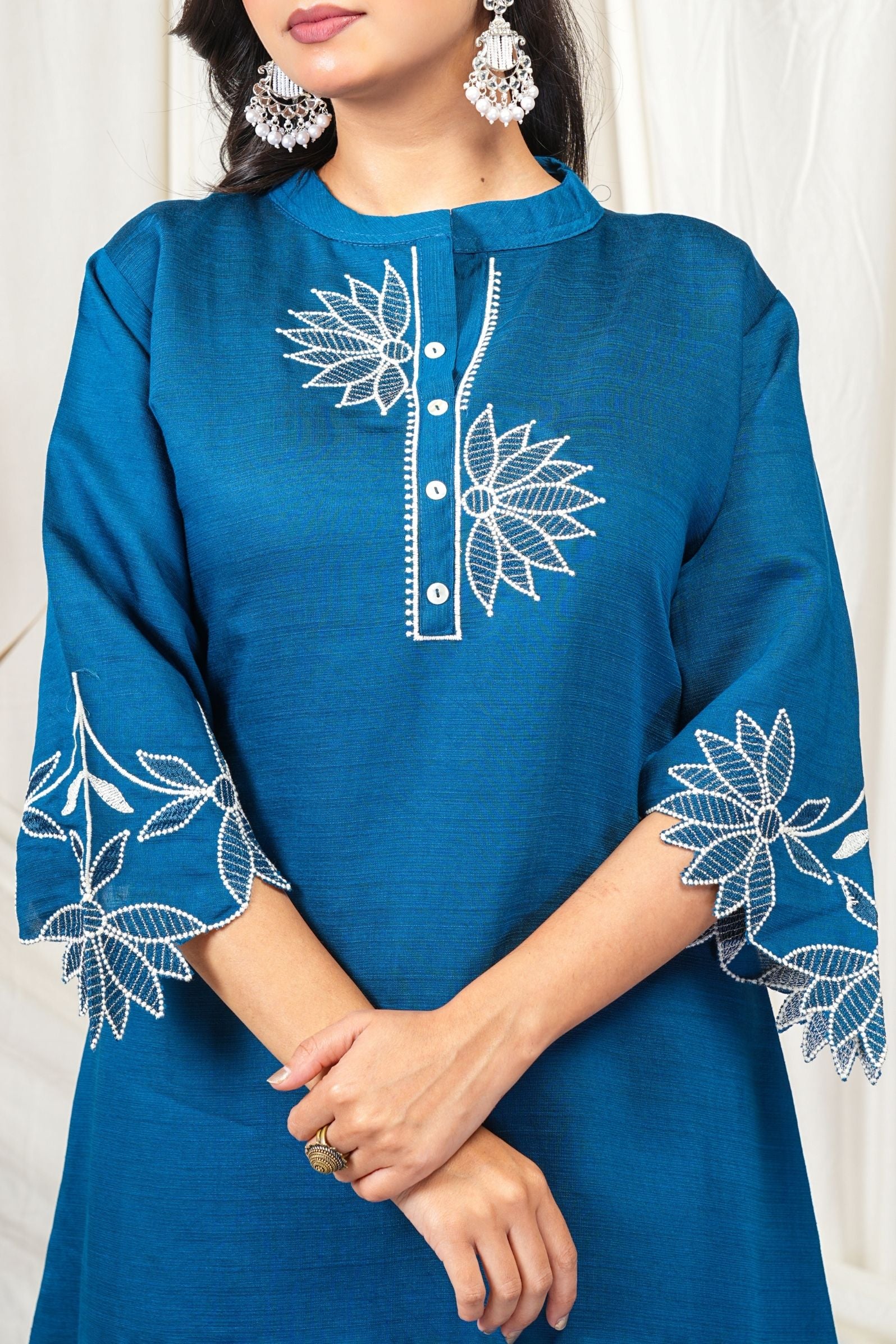 Indigo Blue Vatican Cotton Co-ord Set