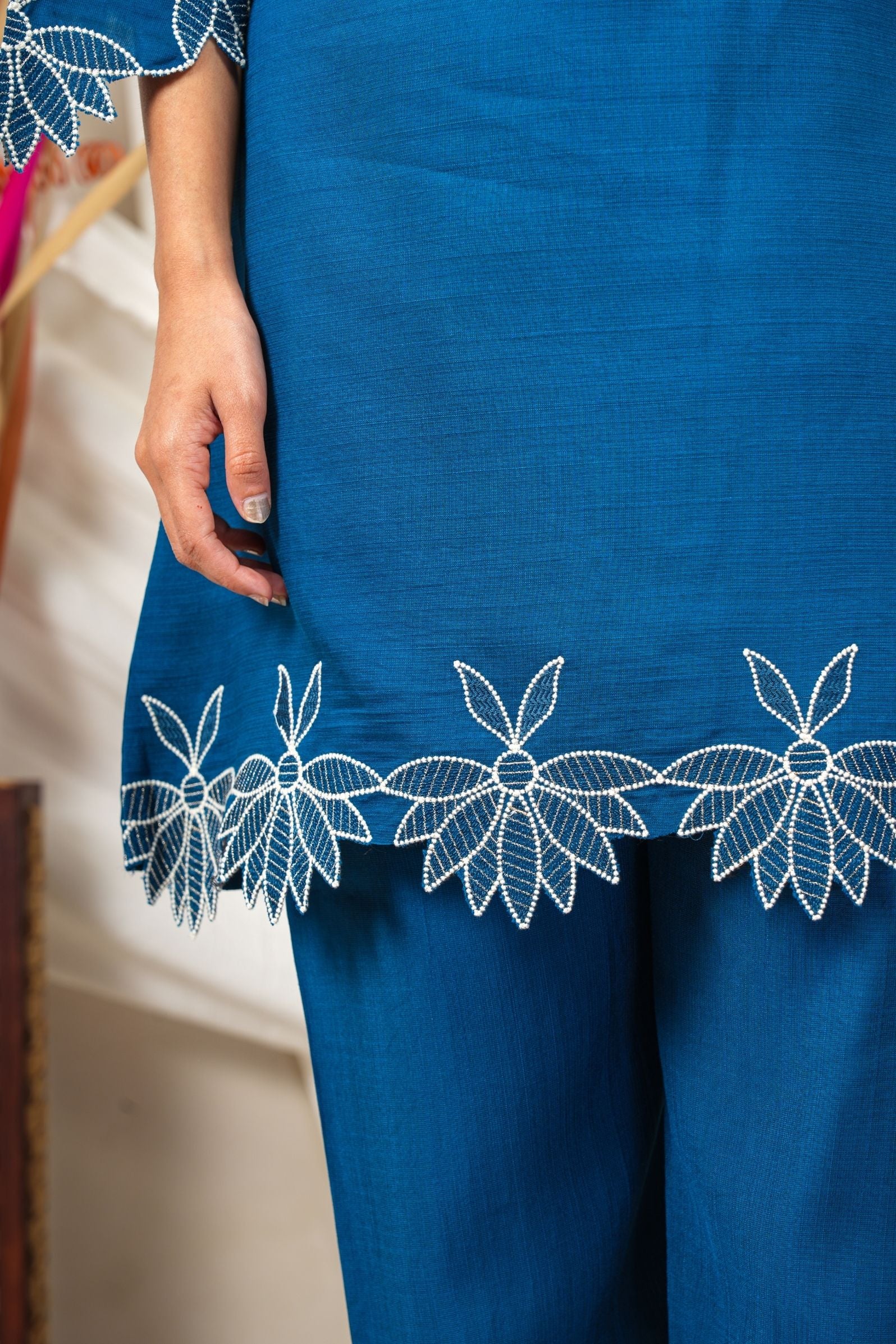 Indigo Blue Vatican Cotton Co-ord Set