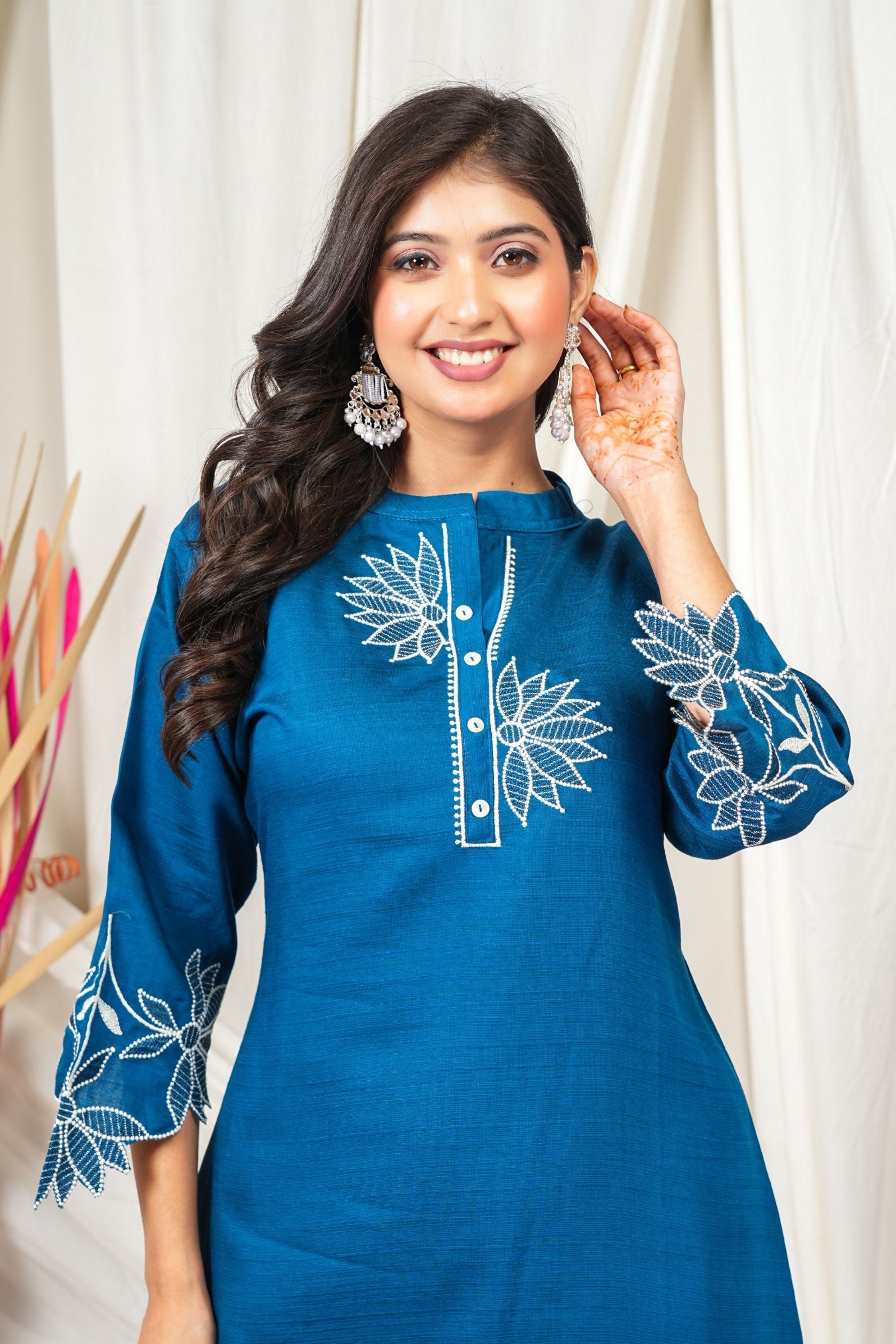 Indigo Blue Vatican Cotton Co-ord Set