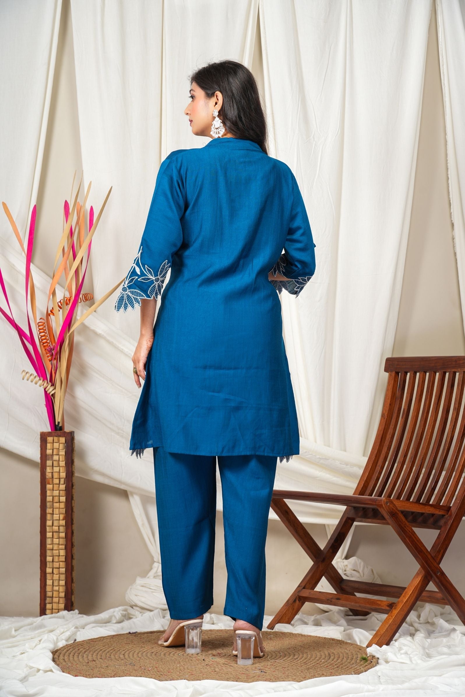 Indigo Blue Vatican Cotton Co-ord Set