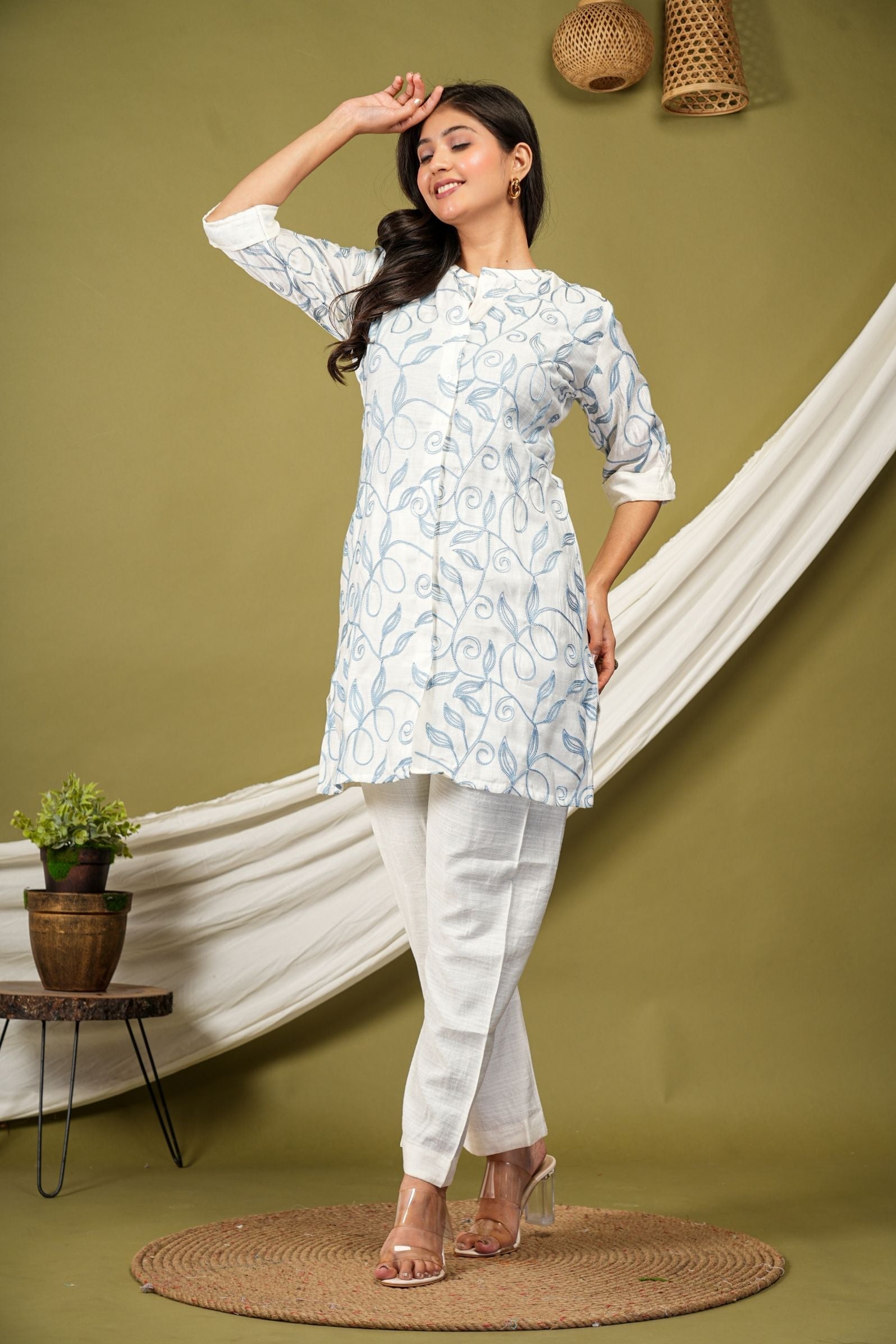 Morpankh – Sky Blue Leafy Co-ord Set