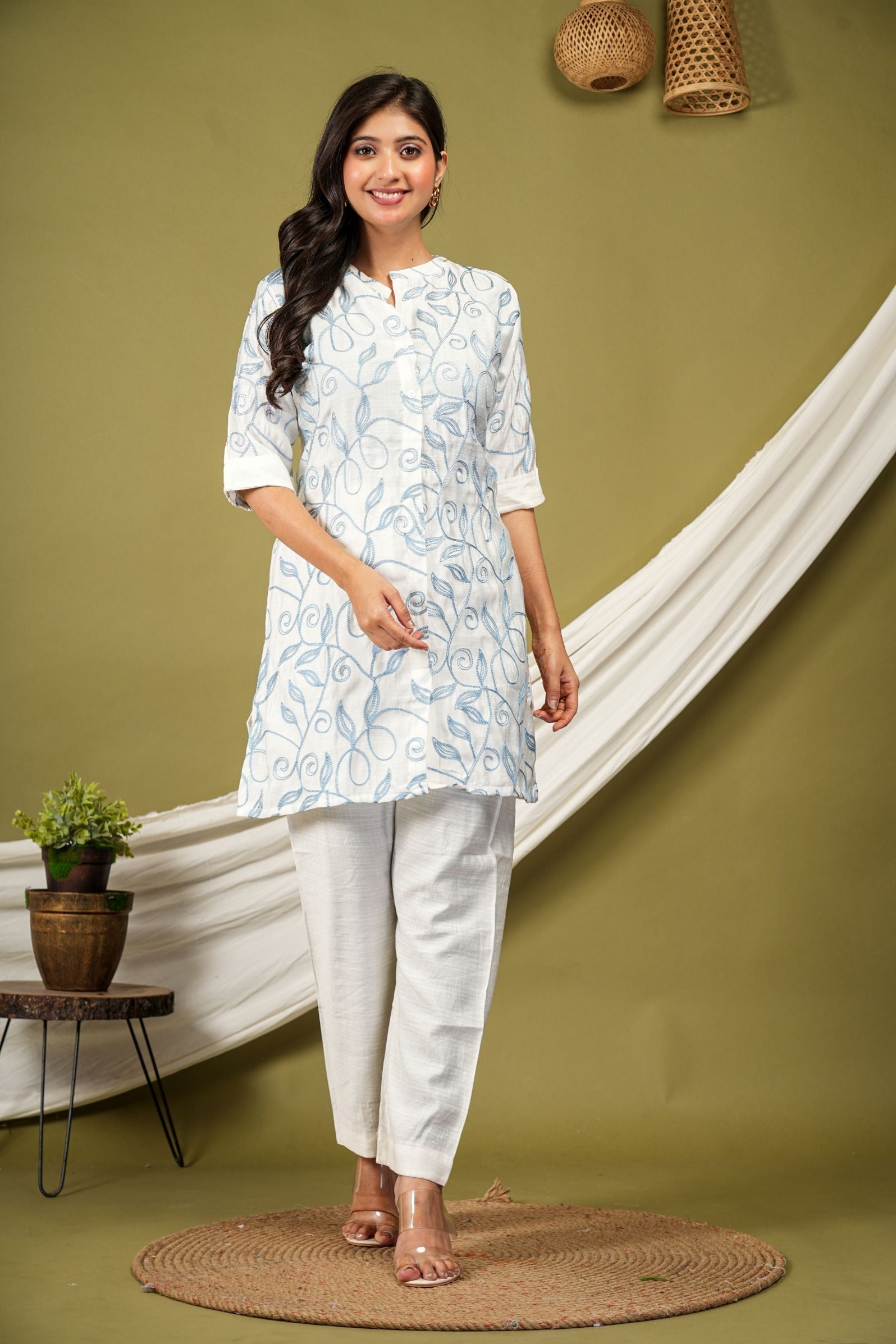 Morpankh – Sky Blue Leafy Co-ord Set