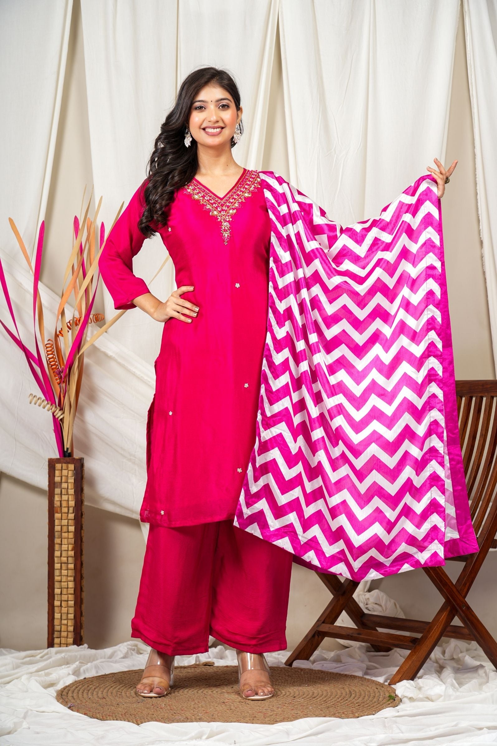 Fuchsia Pink Radiance Suit Set