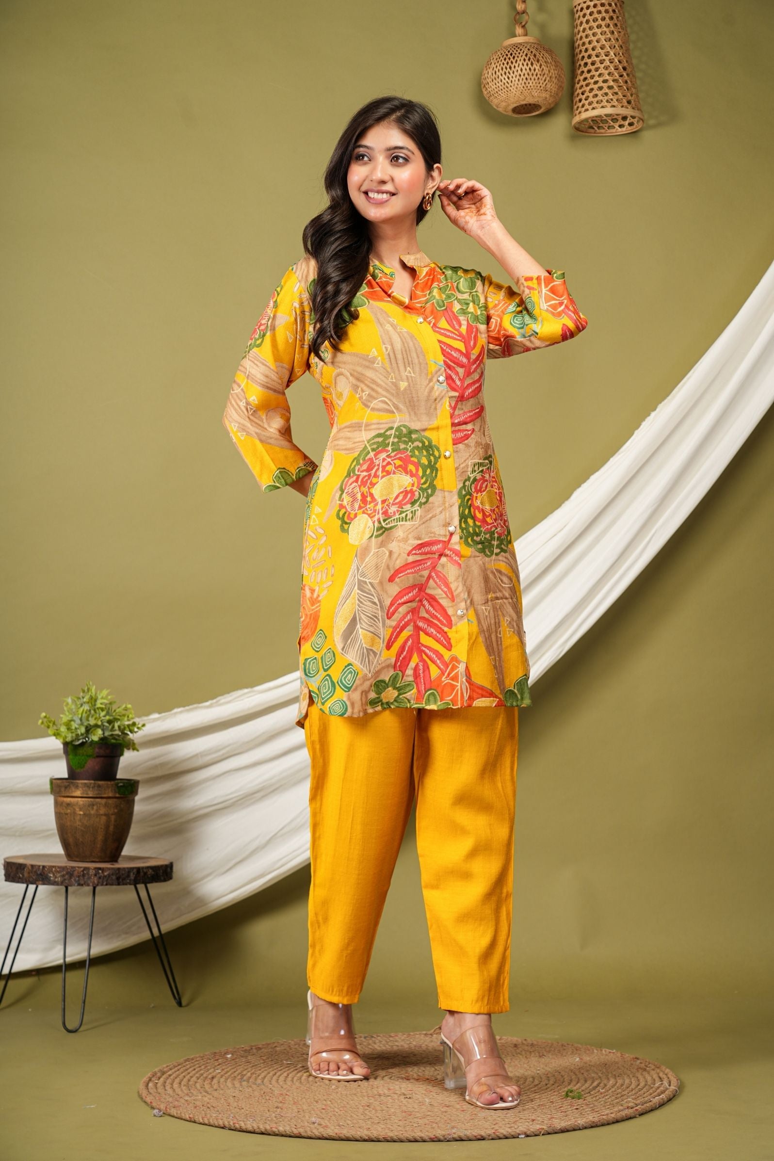 Yellow Sun-lit Floral Printed Co-ord Set