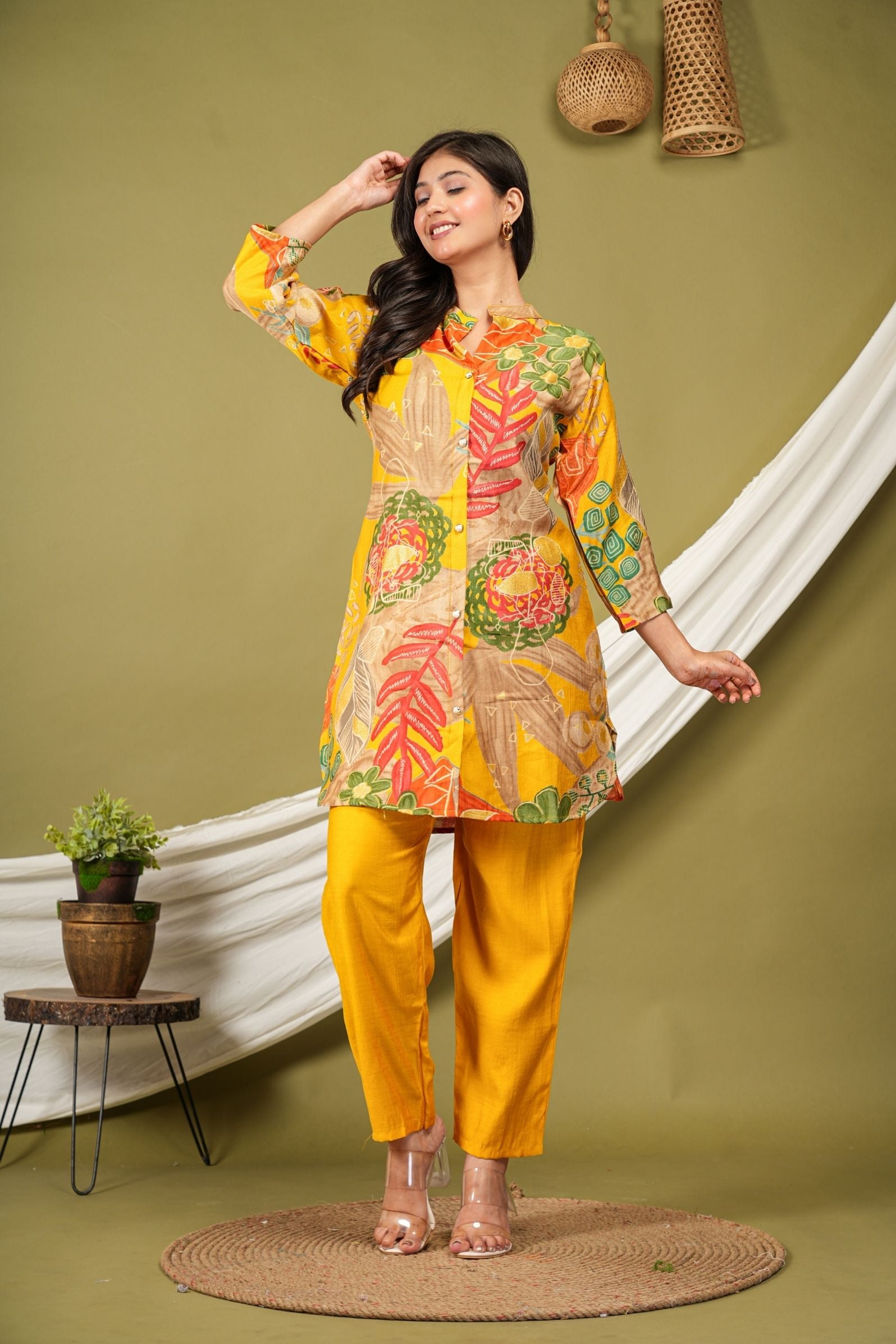 Yellow Sun-lit Floral Printed Co-ord Set