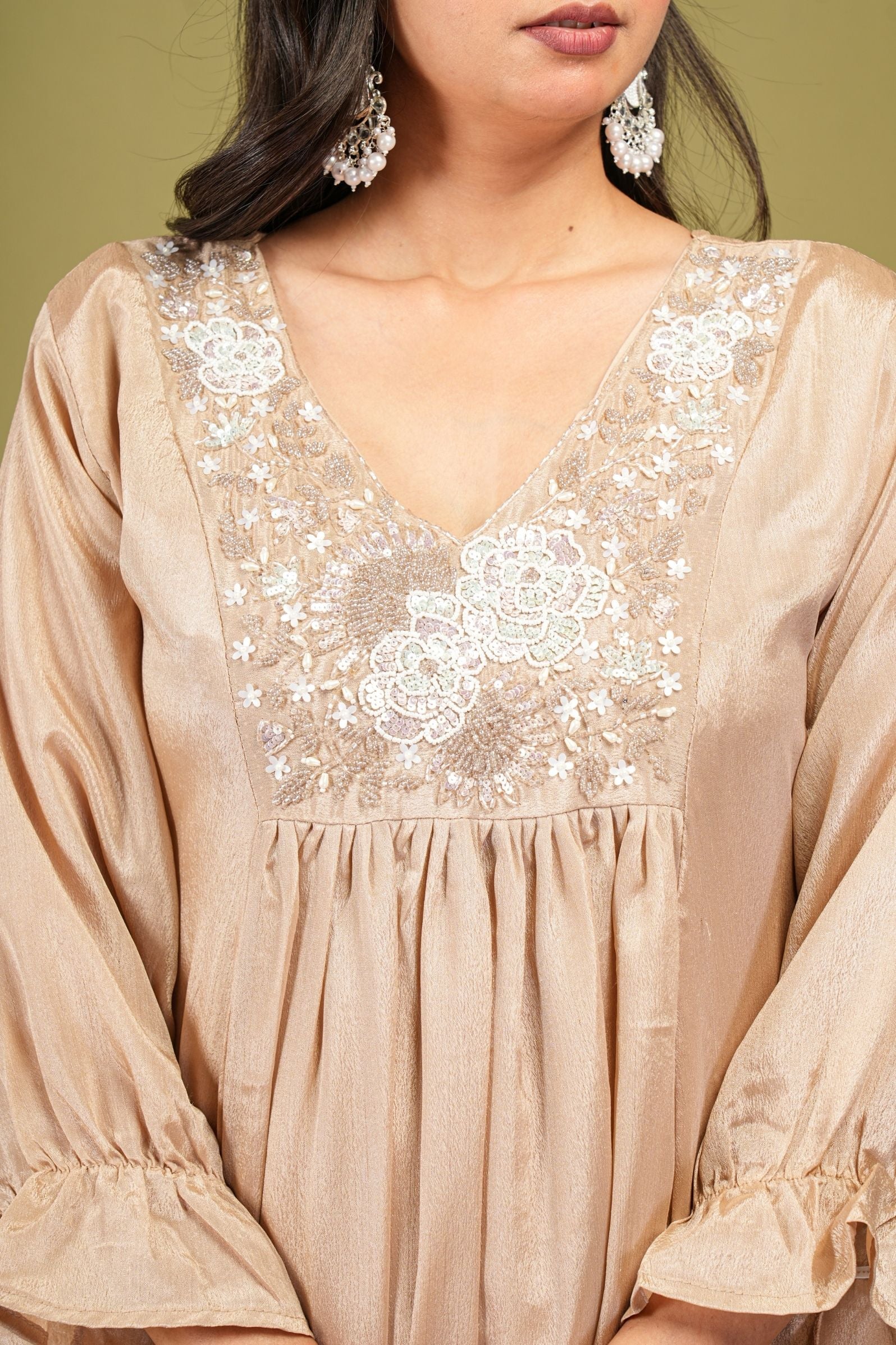 Dusty Caramel Elegant A-line Suit Set